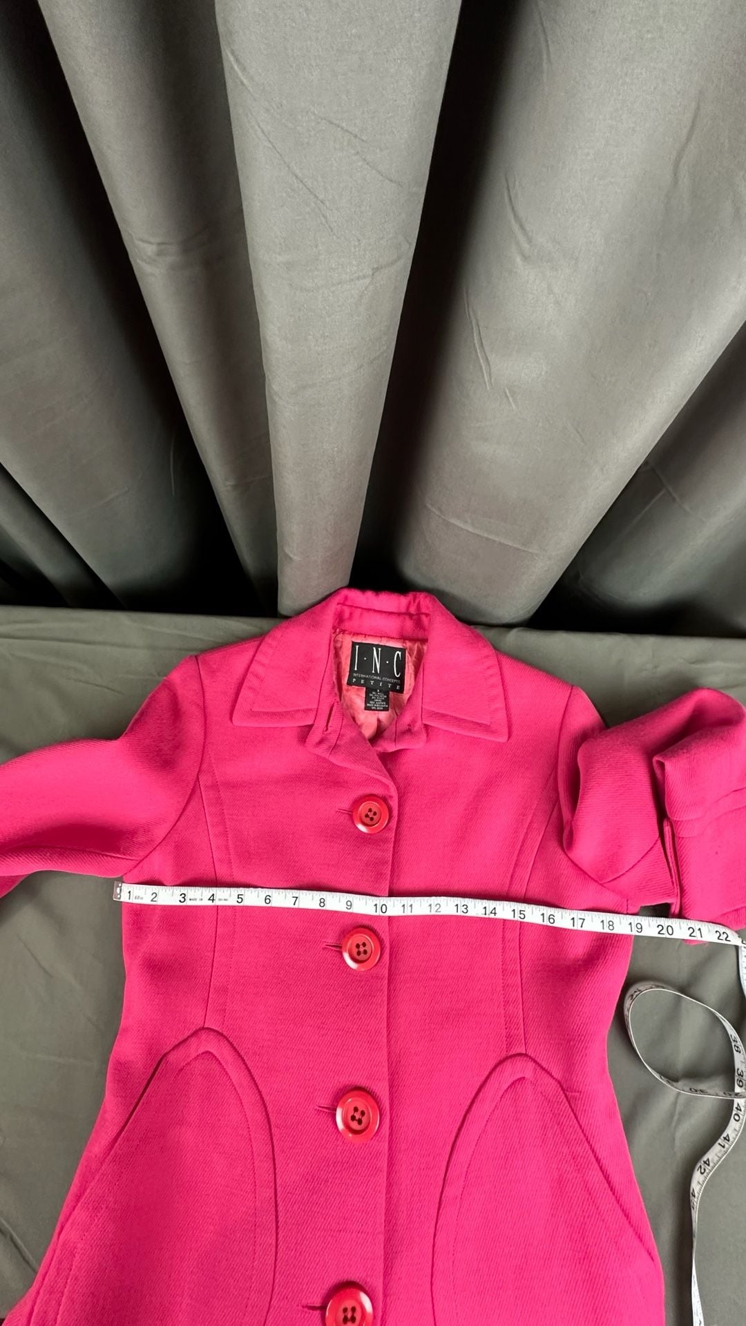 INC International Concepts Wool Coat Size S Petite Pink Pea Coat 6