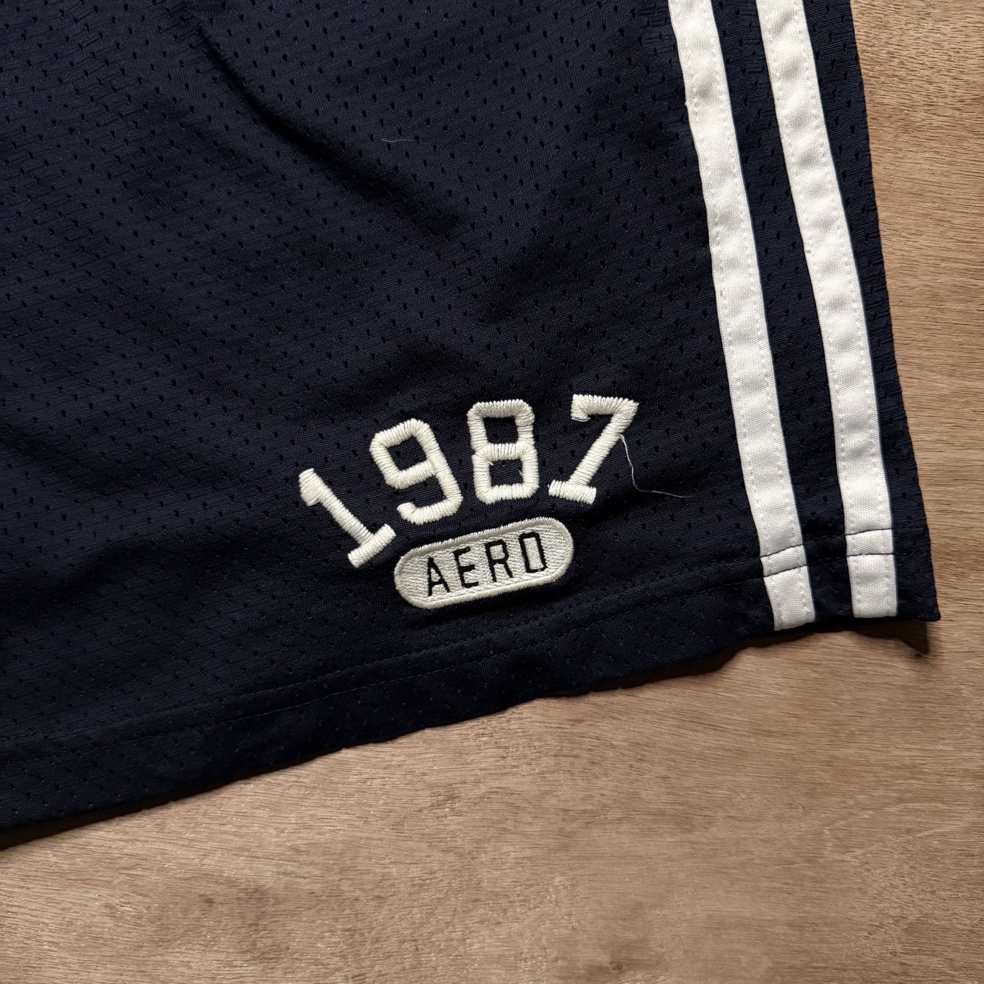 Aeropostale 1987 Navy Mesh Basketball Shorts Y2K Athletic Large 4