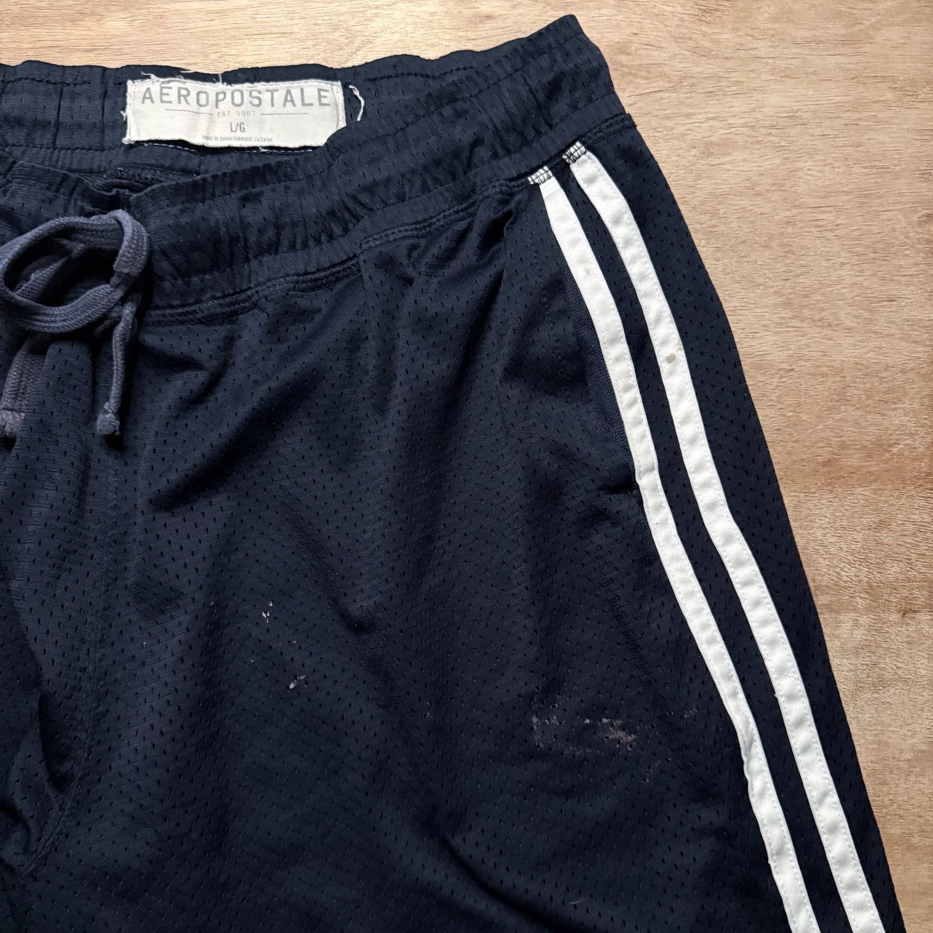 Aeropostale 1987 Navy Mesh Basketball Shorts Y2K Athletic Large 7