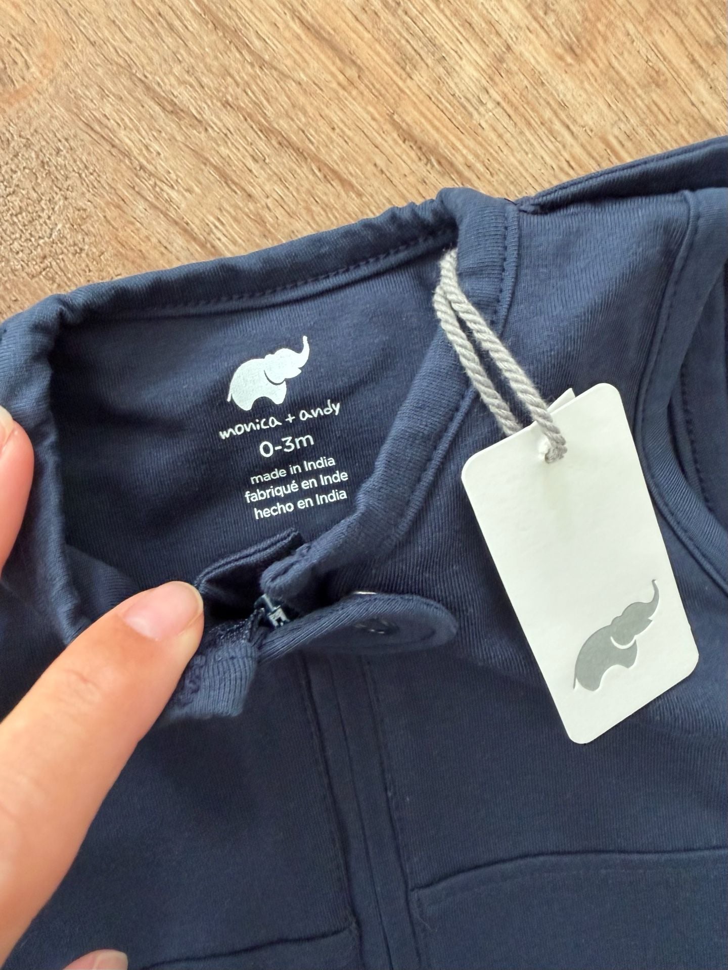 Monica + Andy Sleep Sack Size 0-3m Navy Blue Organic Cotton 4