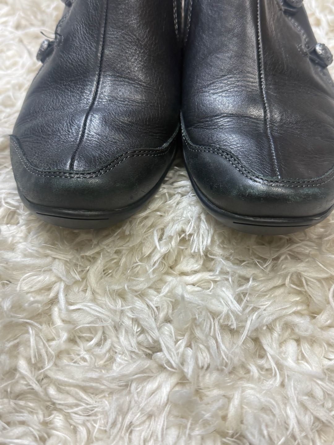 Taos Size 7.5 Encore Slip-On Shoes Black Leather 3