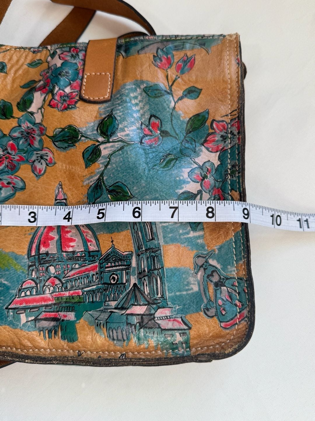 Patricia Nash Italian Leather Florence Floral Crossbody Bag Boho Y2K 5