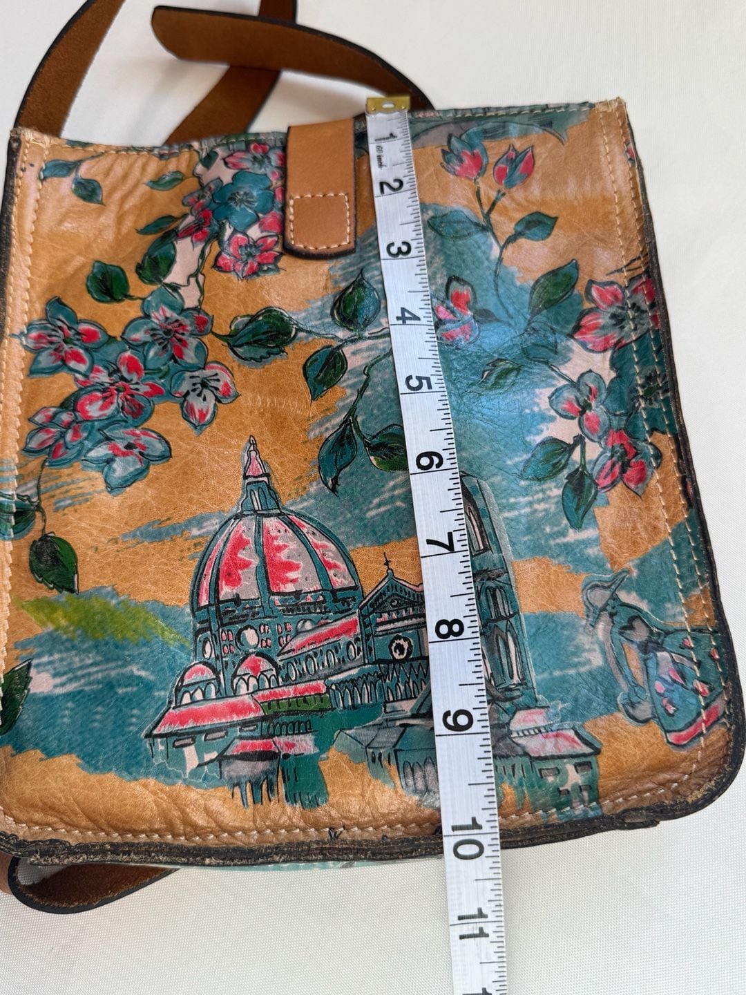 Patricia Nash Italian Leather Florence Floral Crossbody Bag Boho Y2K 6