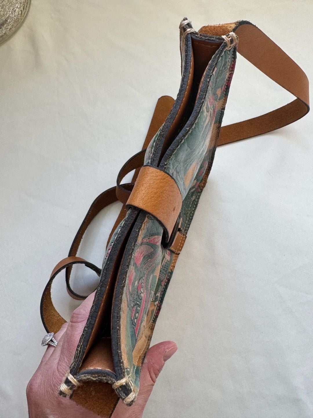 Patricia Nash Italian Leather Florence Floral Crossbody Bag Boho Y2K 13