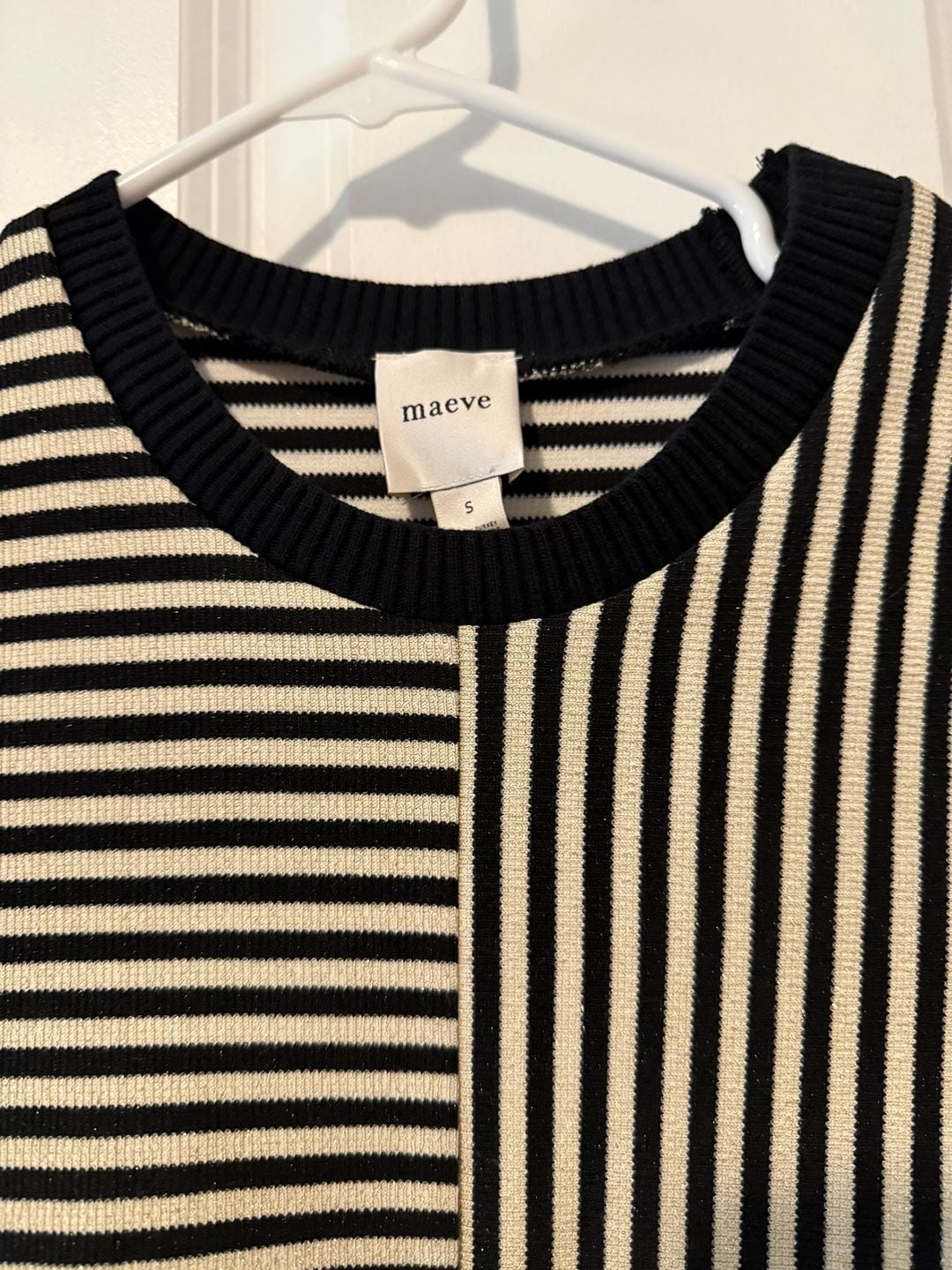 NWT Maeve Long-Sleeve Linen Twofer Sweater Vest Top Size Small 7