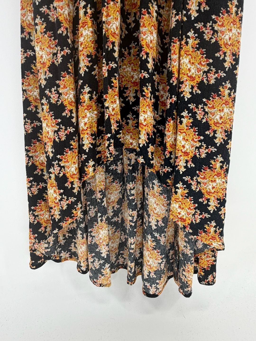 Free People Lonesome Dove Dress Size 6 Black Floral High Low Boho 7
