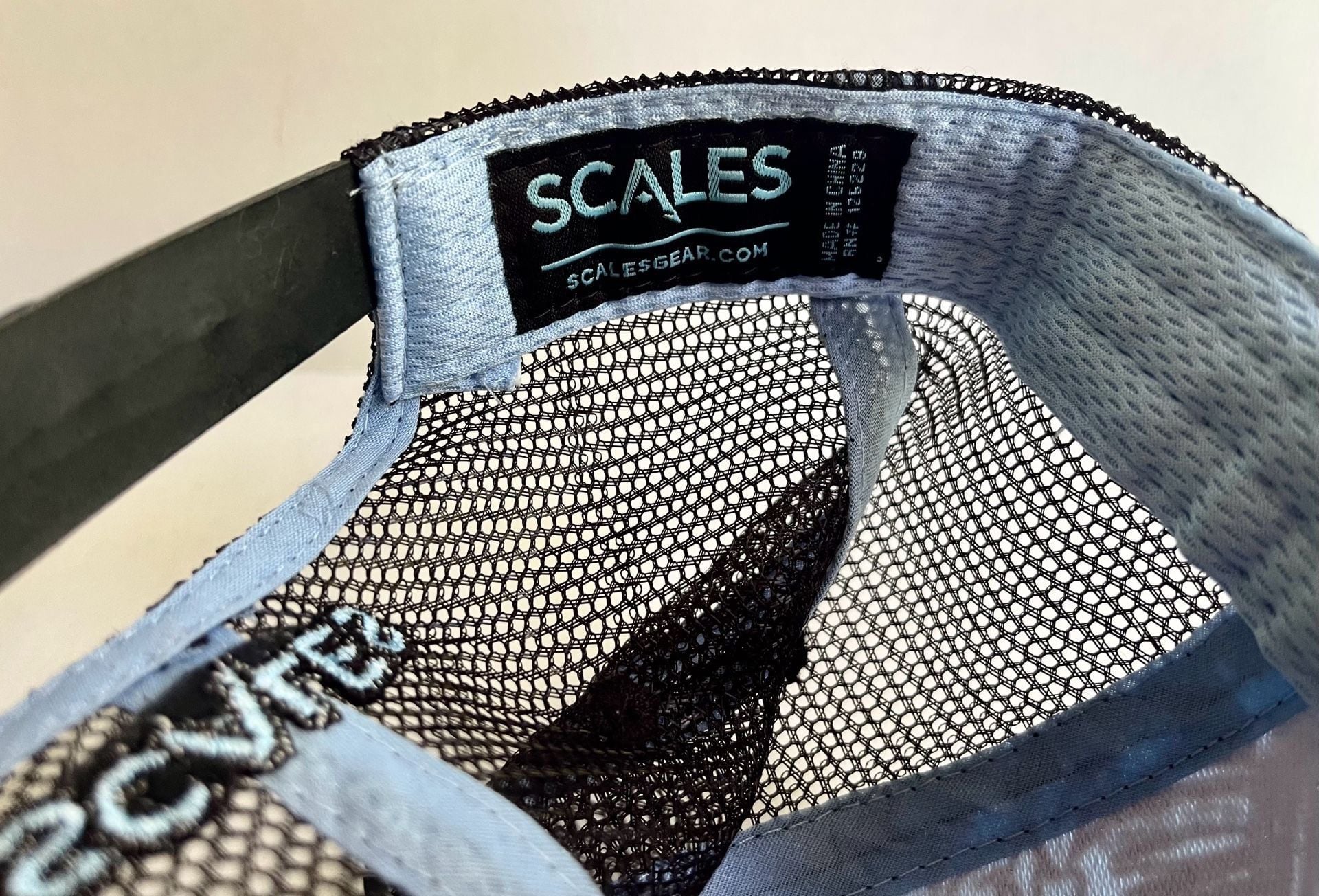 Scales Hook Stitch Trucker Hat Snapback Blue Black 6