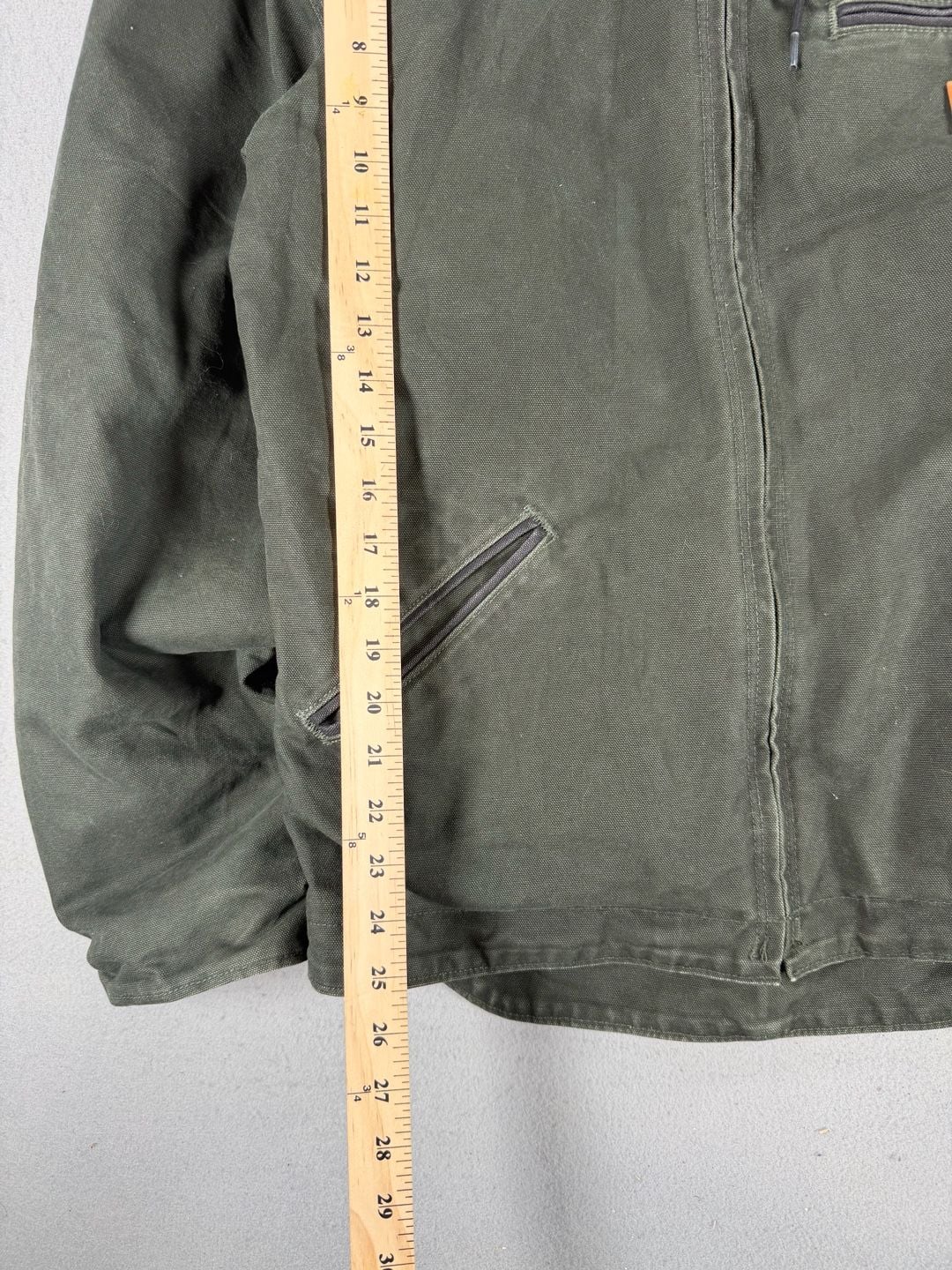 Vtg Carhartt J141 Sherpa Lined Sierra Jacket Size M Green 4