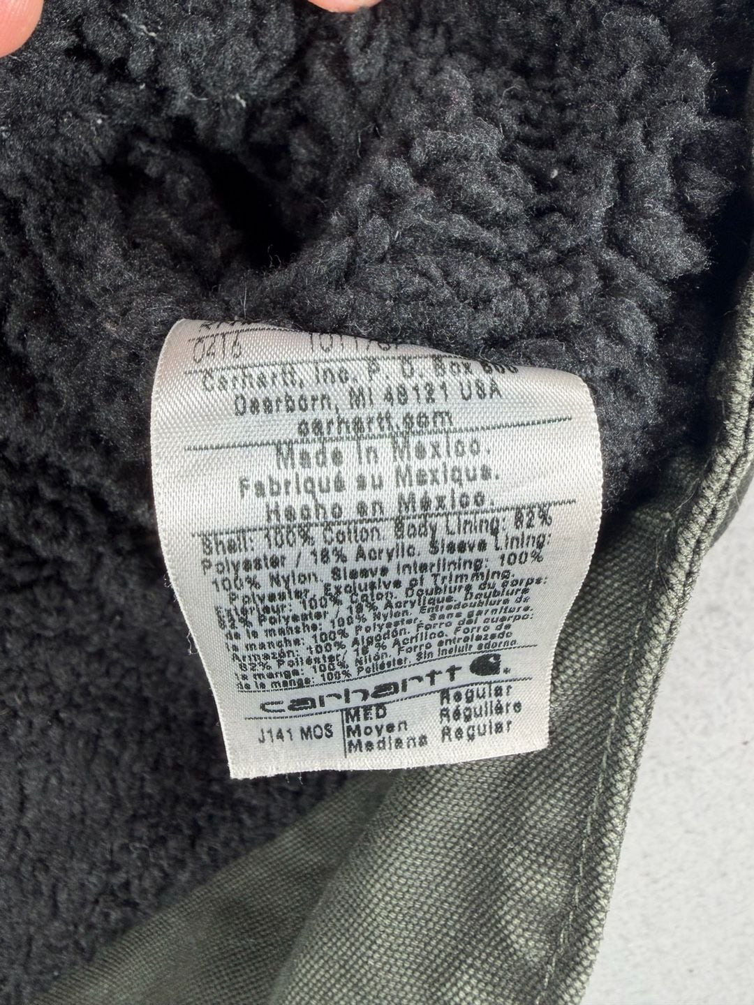 Vtg Carhartt J141 Sherpa Lined Sierra Jacket Size M Green 8