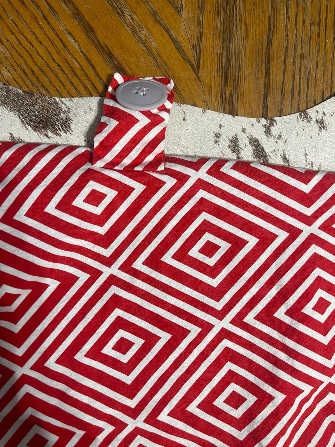 Carseat Canopy Jayden Red White Geometric Print Minky Cover 3