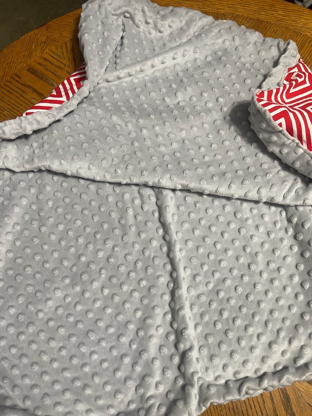 Carseat Canopy Jayden Red White Geometric Print Minky Cover 4