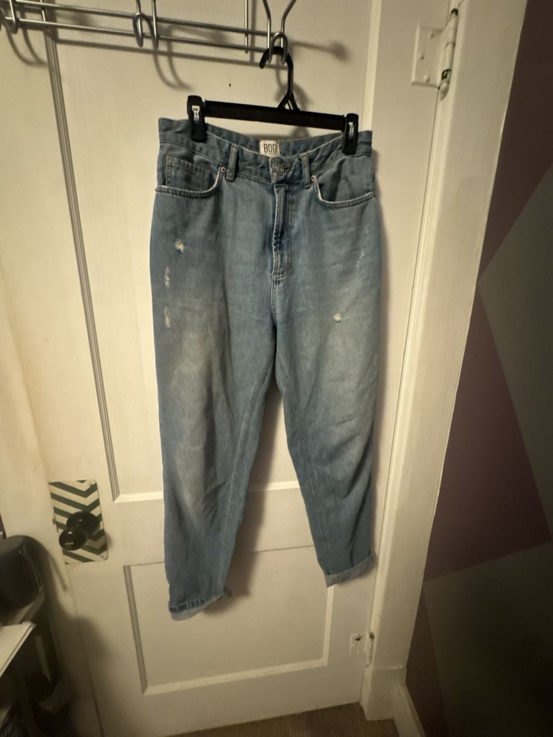 BDG Mom Jeans Size 28 Light Wash Distressed Denim 2