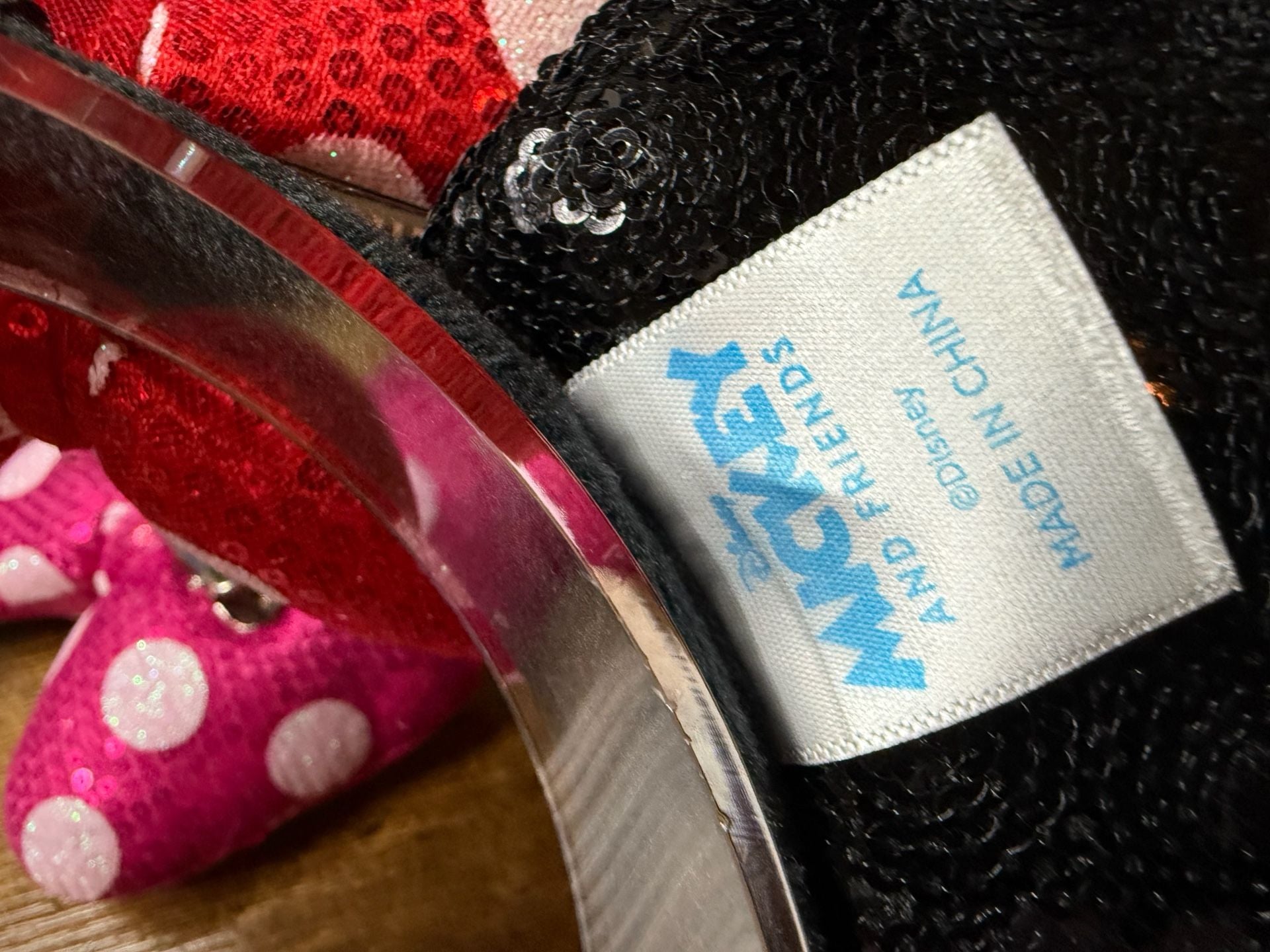 Disney Black Sequin Minnie Ears with InterchangeablePolka Dots Bows 4