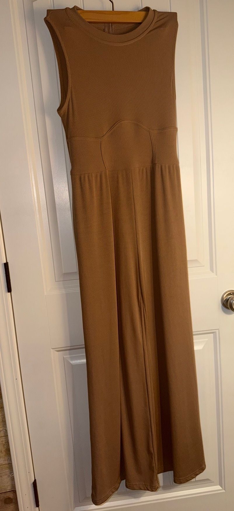 š¤āØ CIDER MOCHA RIBBED WIDE-LEG JUMPSUIT ⢠SNATCHED WAIST + ELEVATED NEUTRAL āØš¤ 3