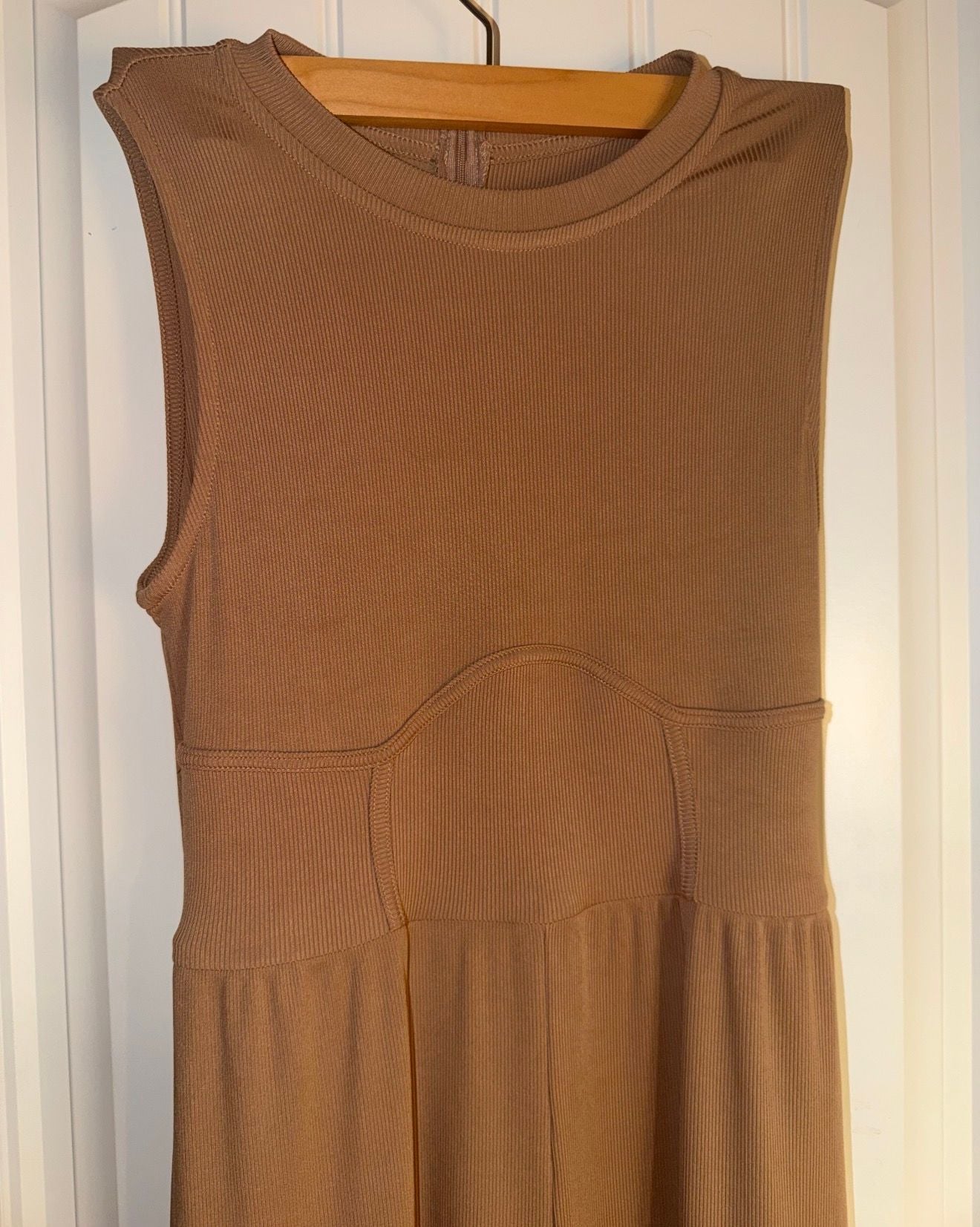 š¤āØ CIDER MOCHA RIBBED WIDE-LEG JUMPSUIT ⢠SNATCHED WAIST + ELEVATED NEUTRAL āØš¤ 4