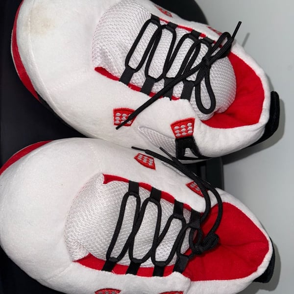 Unbranded Sneaker Slippers Plush White Red Black House Shoes