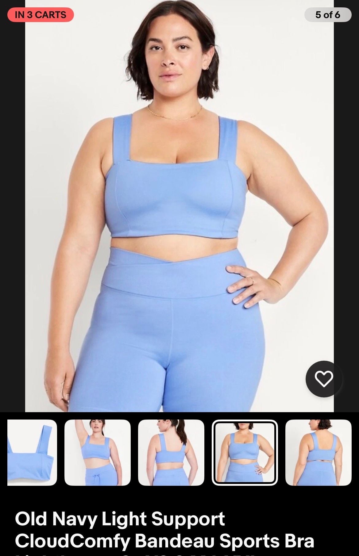 Old Navy CloudComfy Bandeau Sports Bra Light Support 2