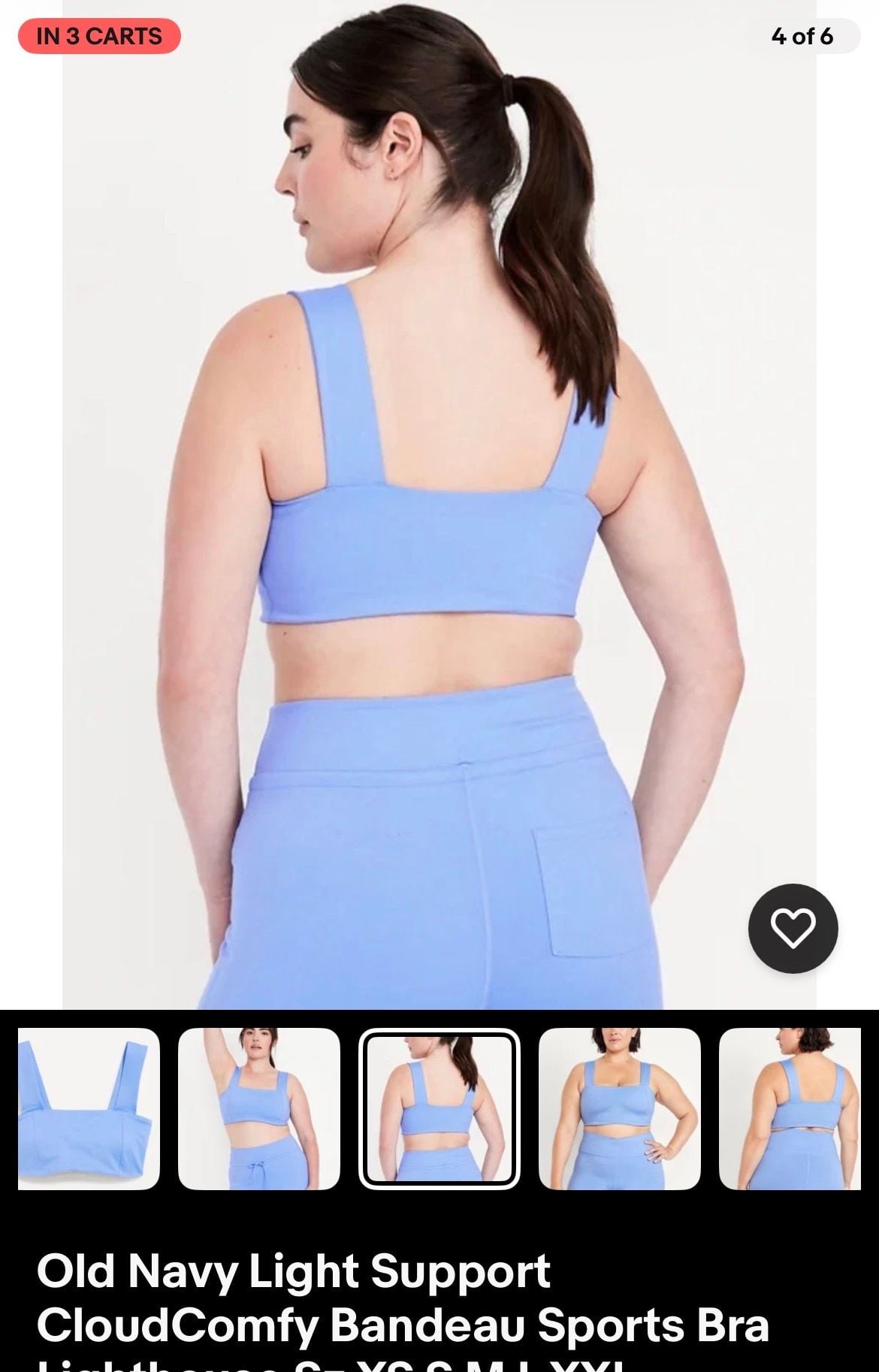 Old Navy CloudComfy Bandeau Sports Bra Light Support 4