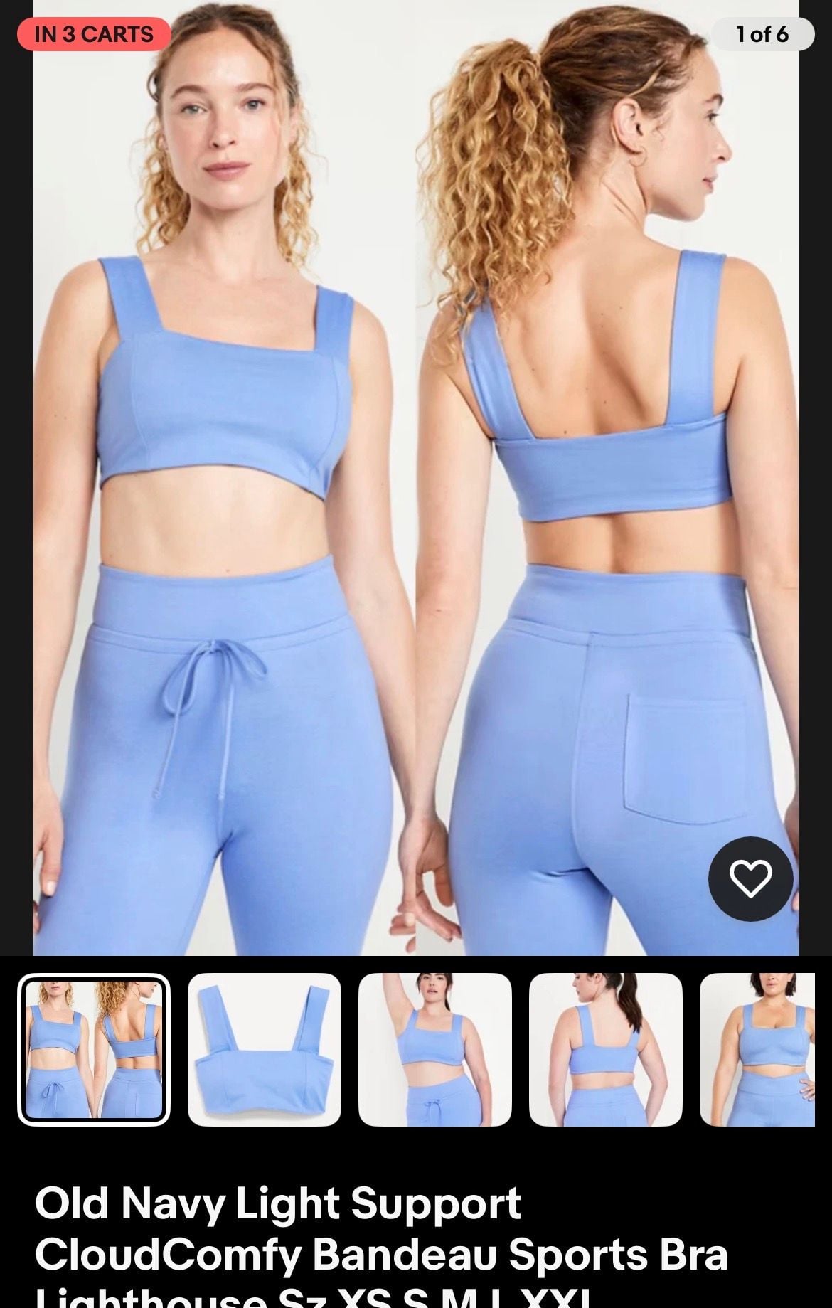 Old Navy CloudComfy Bandeau Sports Bra Light Support 5