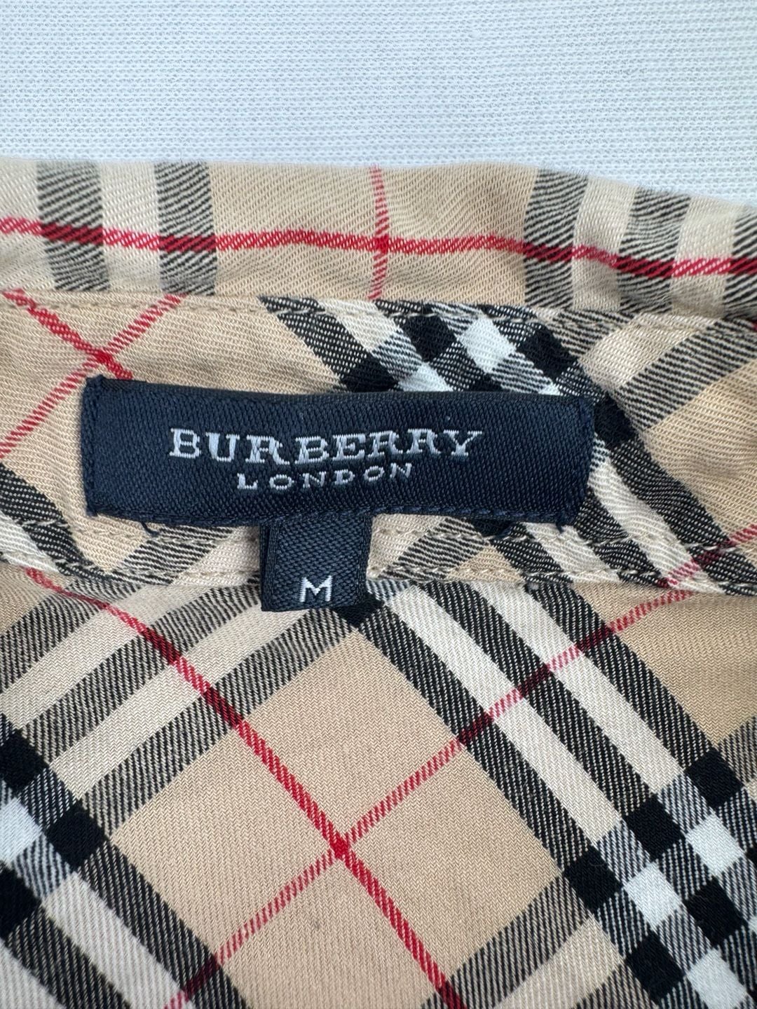 Burberry London Nova Check Long Sleeve Shirt Size M Beige Nova Check 4