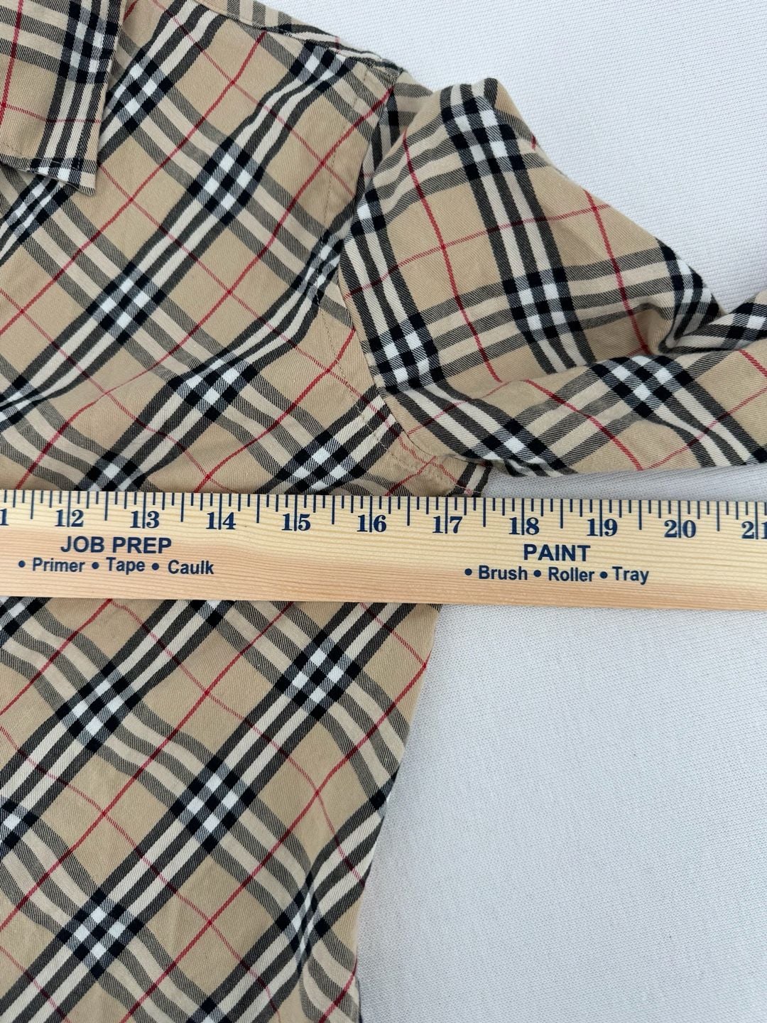 Burberry London Nova Check Long Sleeve Shirt Size M Beige Nova Check 7
