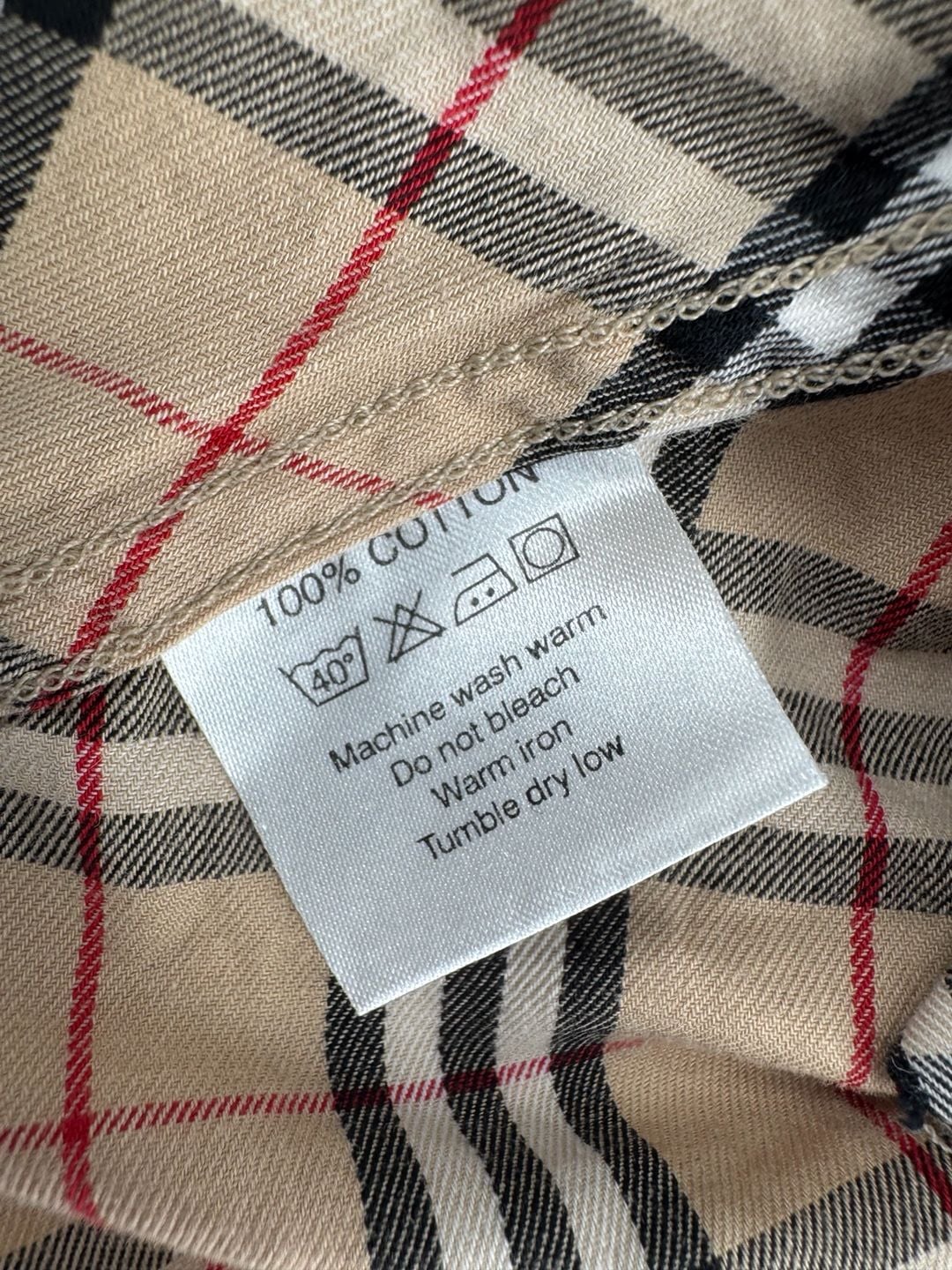 Burberry London Nova Check Long Sleeve Shirt Size M Beige Nova Check 8
