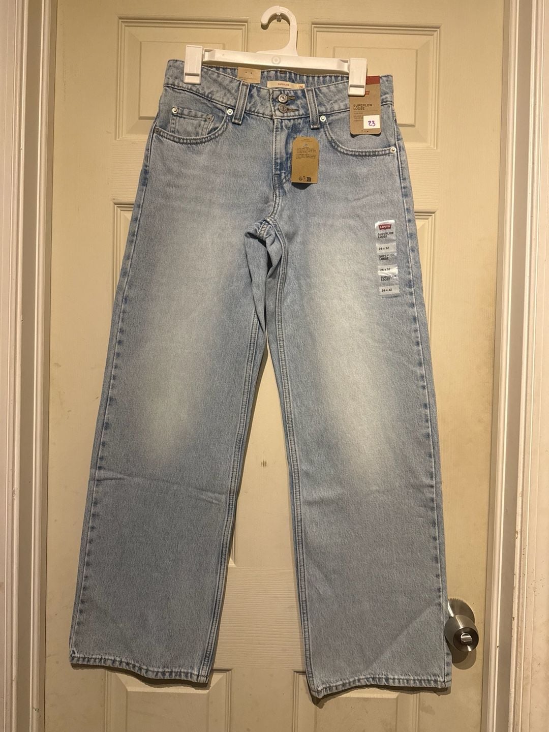 NWT Levi's Superlow Loose Size 26x32 Light Wash Denim Jeans 2