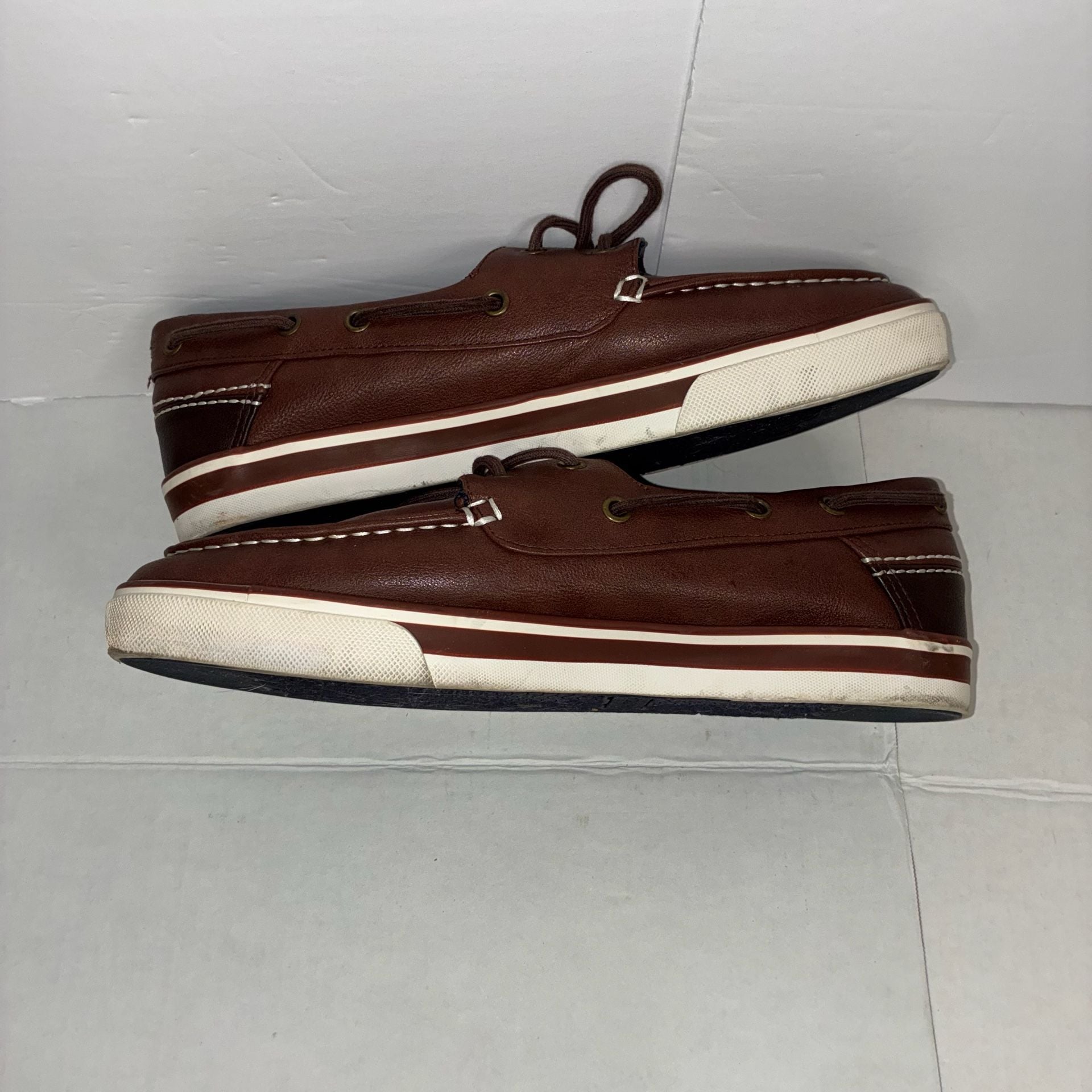 Nautica N-83 Men Size 10.5Boat Shoes Brown Leather 5