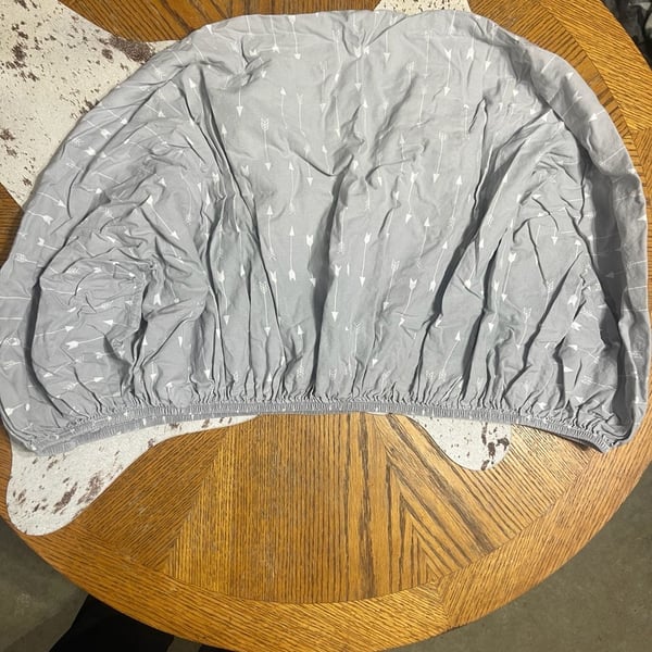 Cloud Island Crib Fitted Sheet Gray White Arrows
