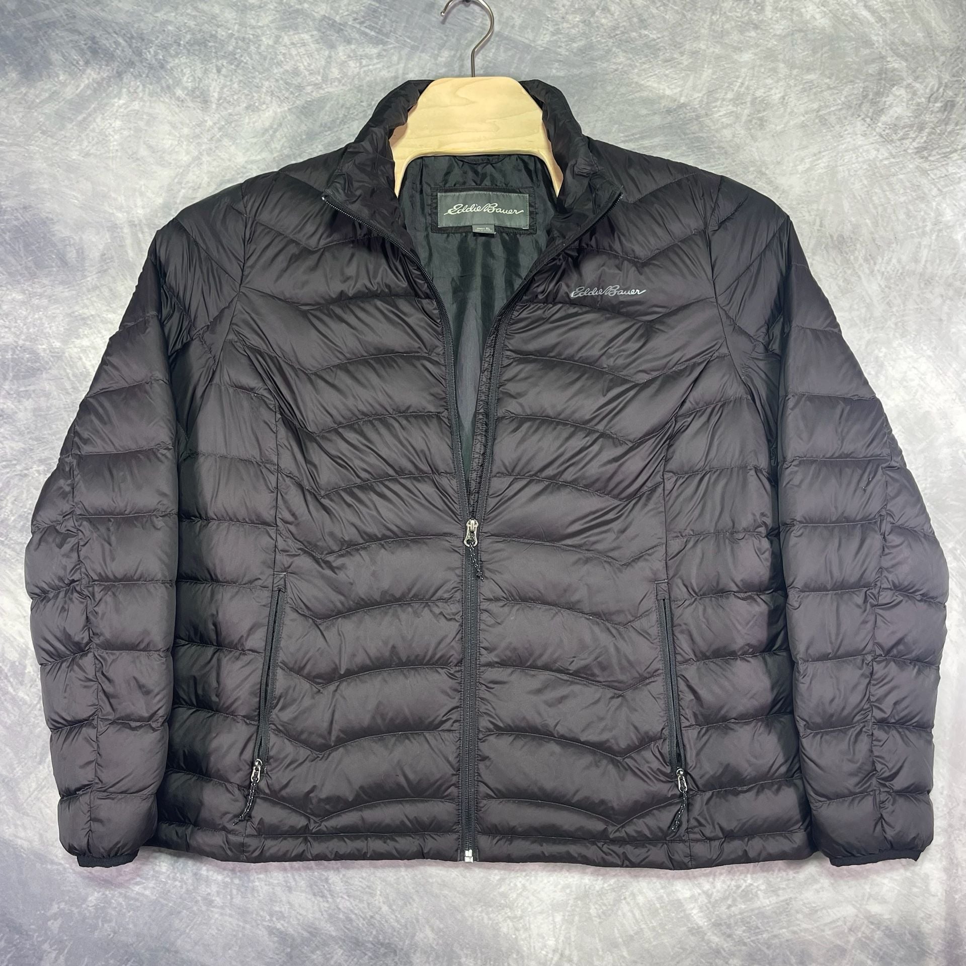 Eddie Bauer Women's 2-Tone Down Jacket Size XL Black Puffer 2