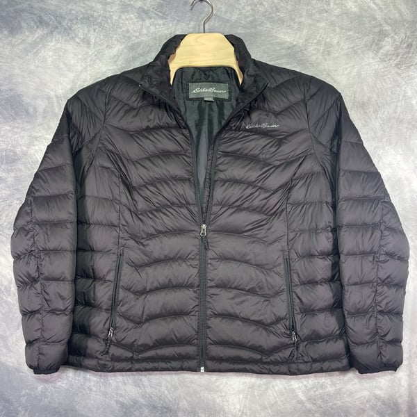Eddie Bauer Women's 2-Tone Down Jacket Size XL Black Puffer