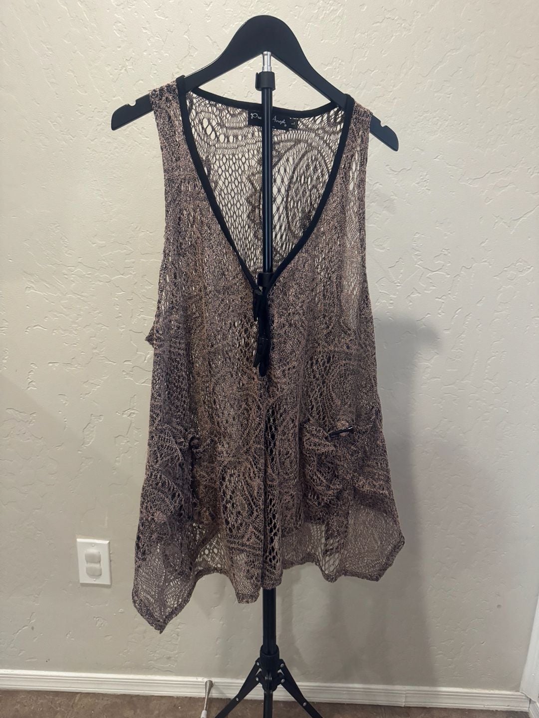 Pretty Angel Boho-Style Crotchet Knit Asymmetrical Vest 2