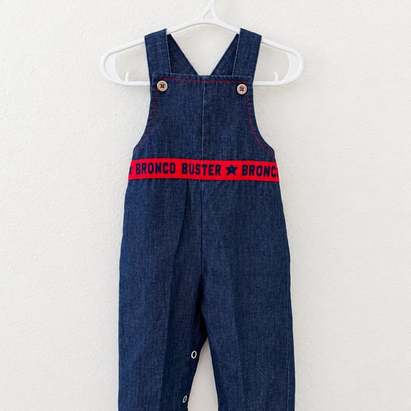 Health-tex Bronco Buster Denim Overalls Size 9-12 Months Vintage