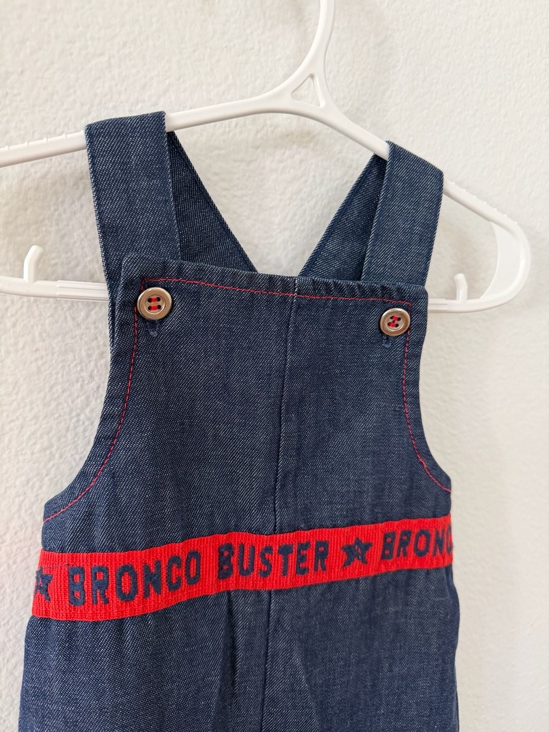 Health-tex Bronco Buster Denim Overalls Size 9-12 Months Vintage 4