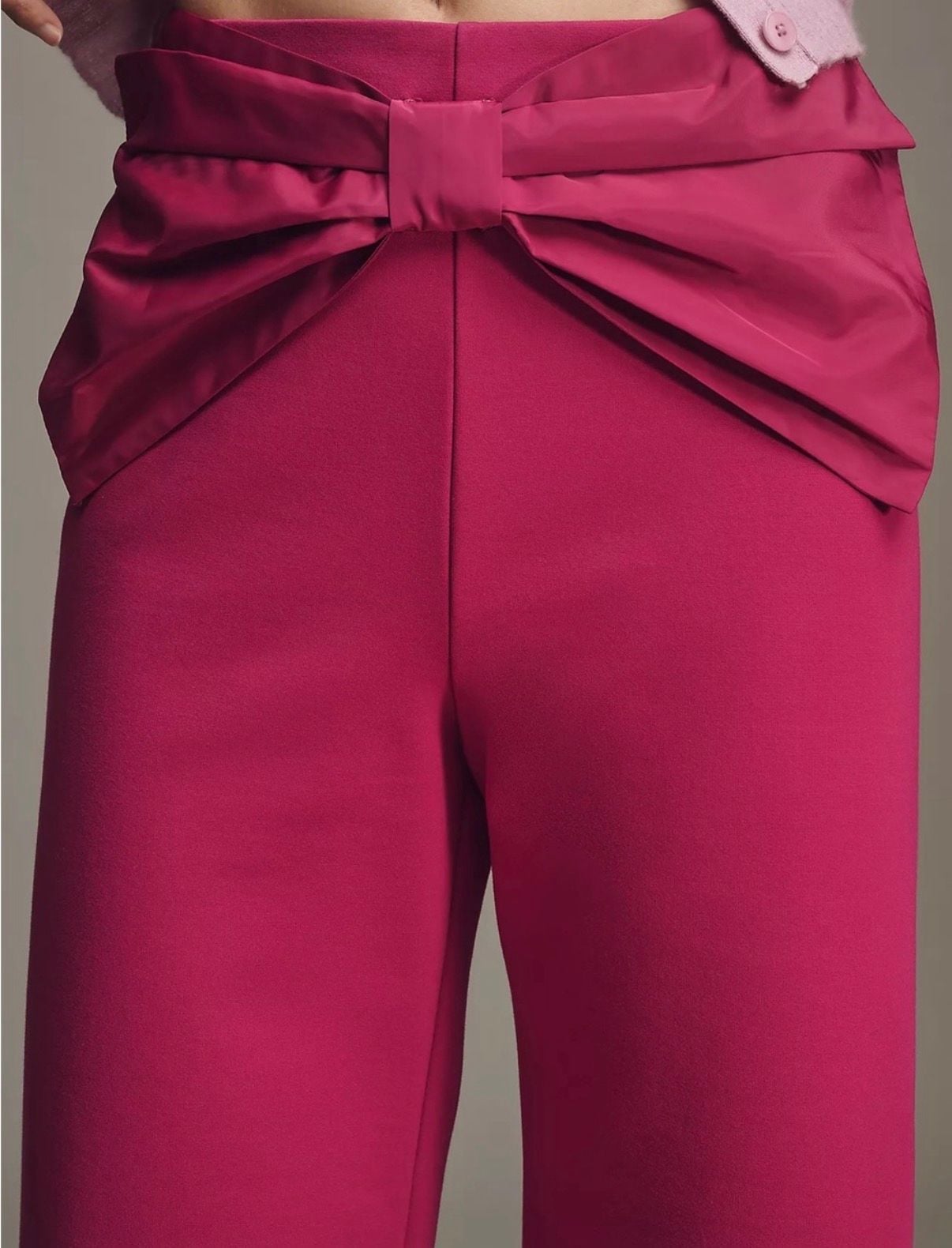 NWT Anthropologie Maeve Bow Waist Wide Leg Pants Pink - 25 Petite (P) 5