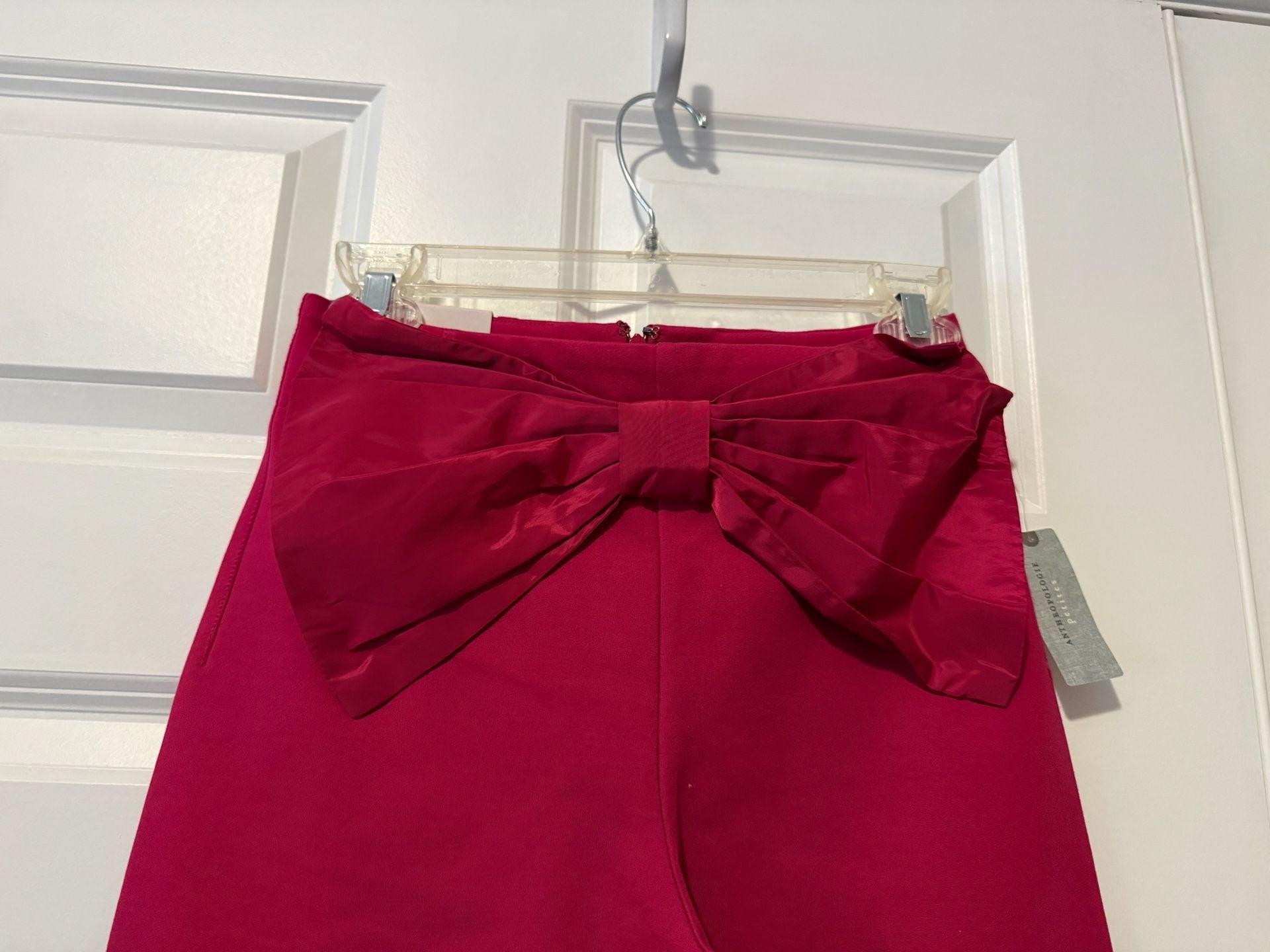 NWT Anthropologie Maeve Bow Waist Wide Leg Pants Pink - 25 Petite (P) 7