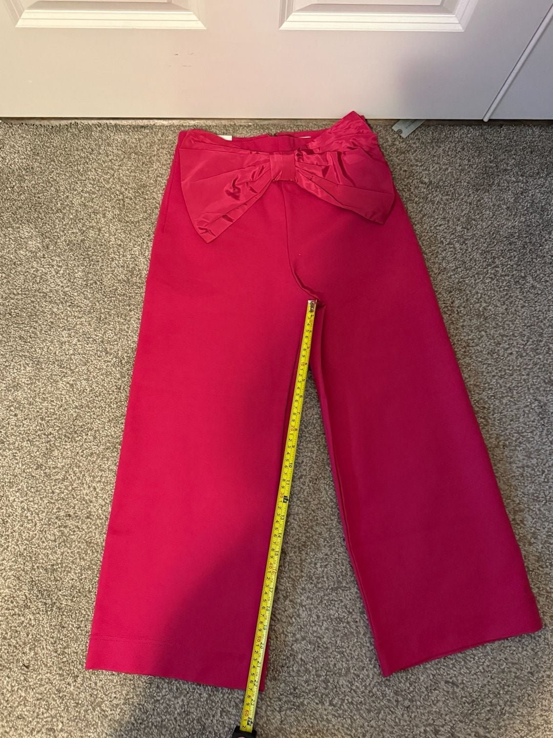 NWT Anthropologie Maeve Bow Waist Wide Leg Pants Pink - 25 Petite (P) 13