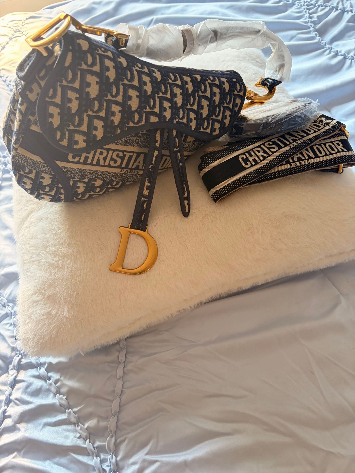 Christian Dior Saddle Bag Blue 11