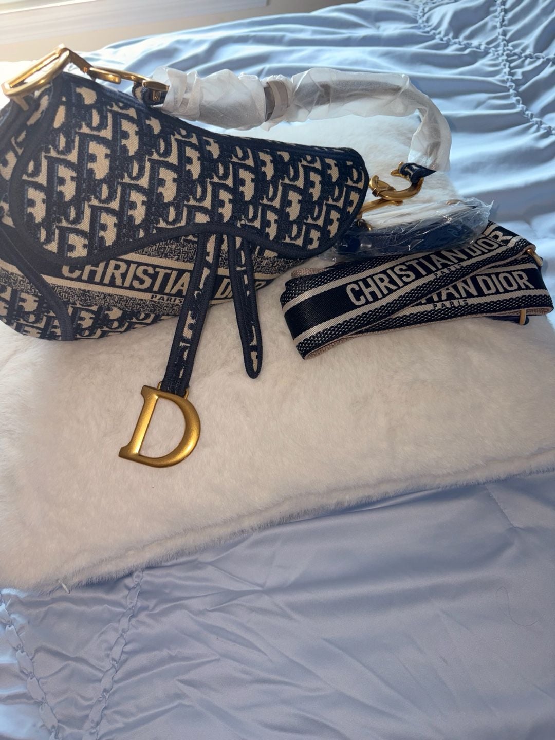 Christian Dior Saddle Bag Blue 7