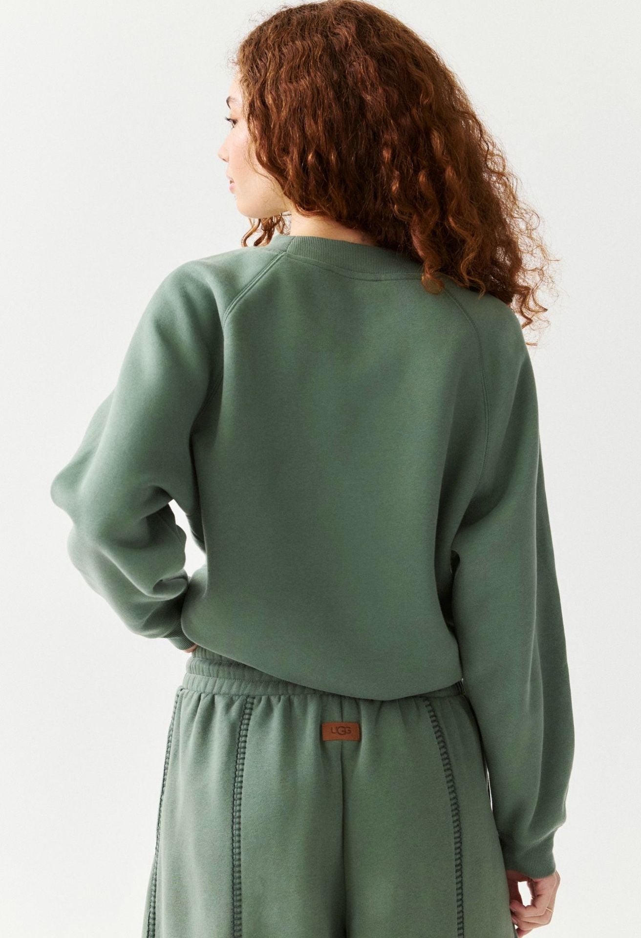 UGG Logo Crewneck Sweatshirt and Wide Leg Pant Set Green Size Medium NWT 3