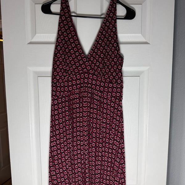 Loft V-Neck Floral Print Maxi Dress Size S