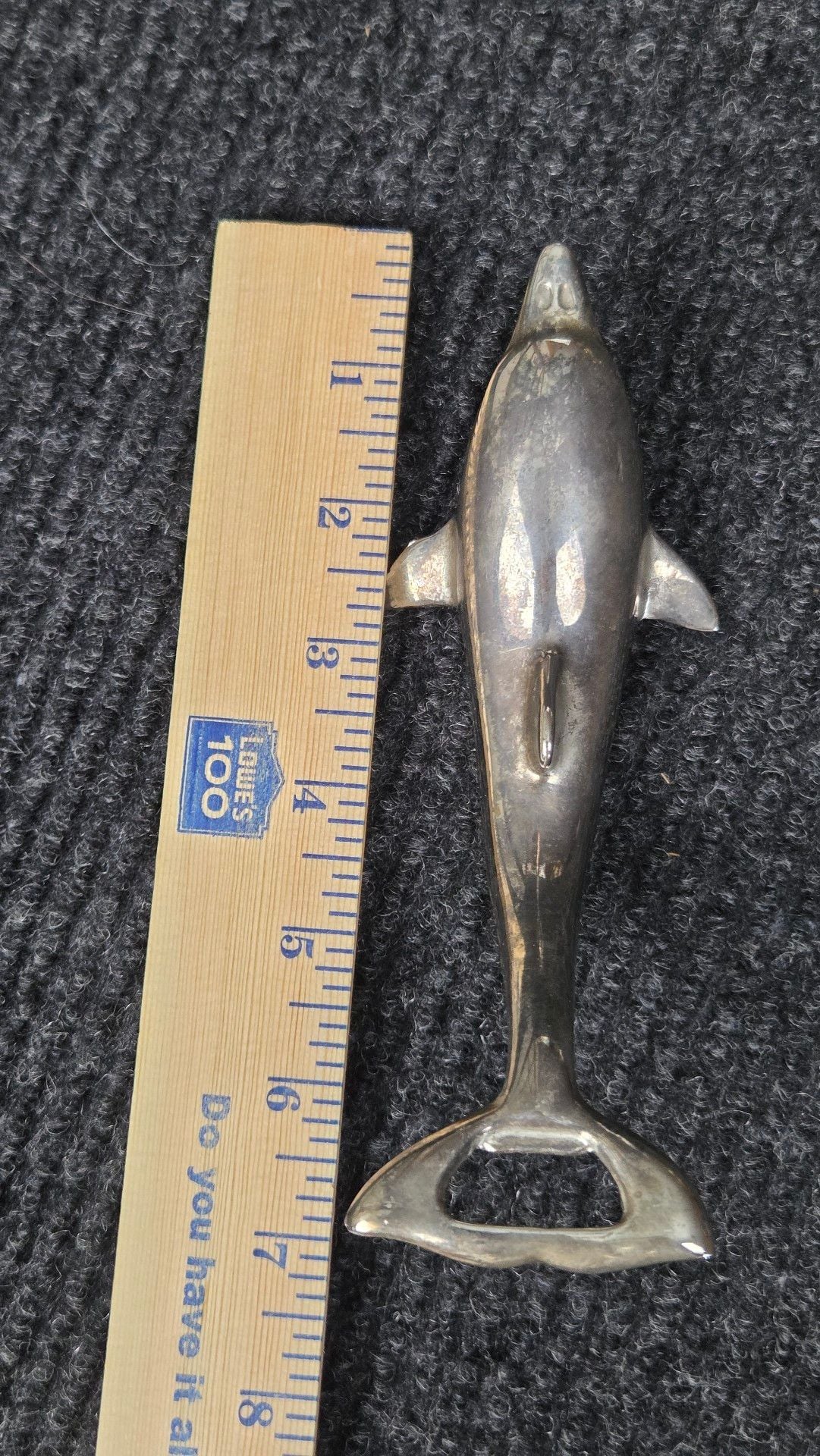 Vintage Silver Plated Dolphin Bottle Opener Barware 7