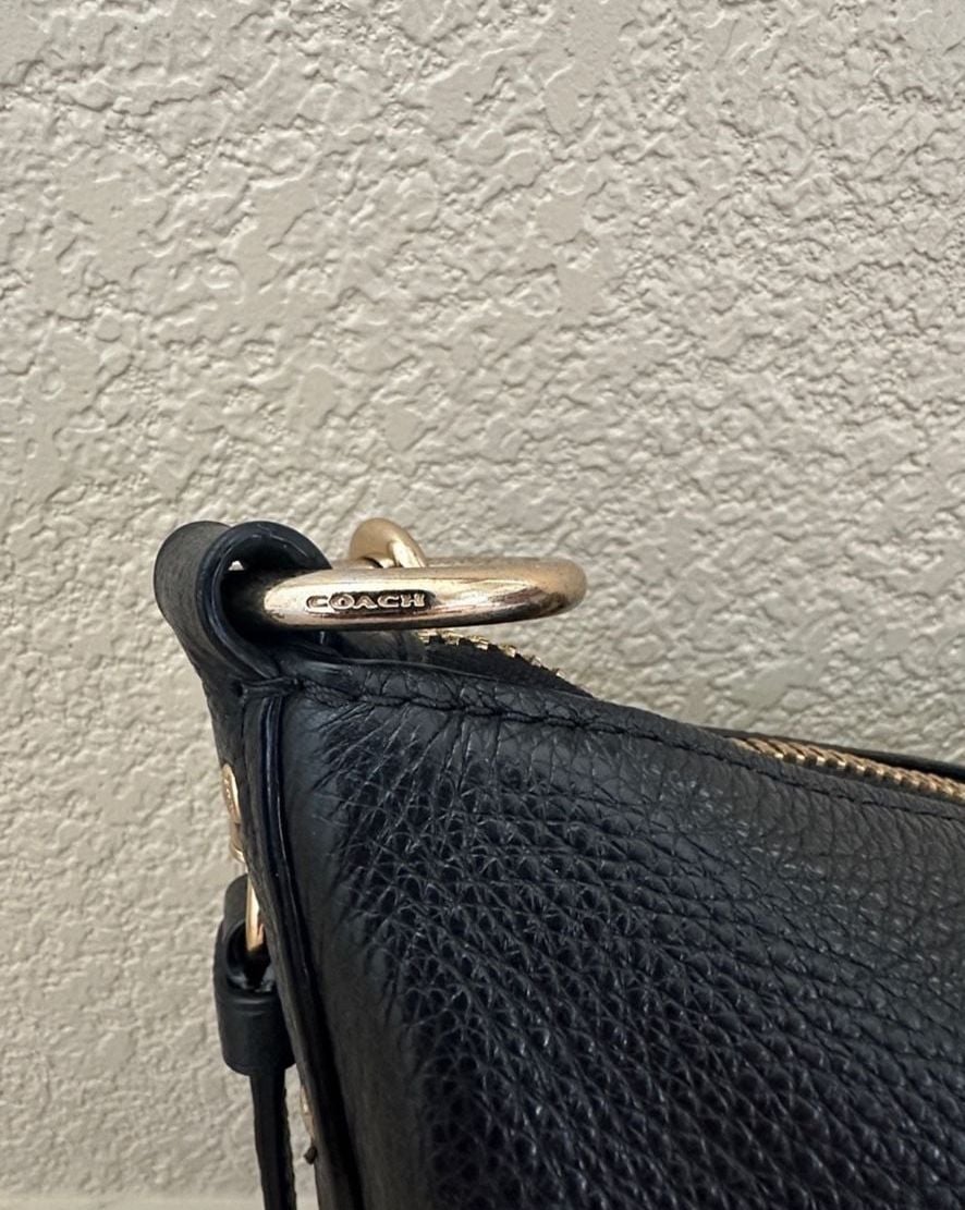 Coach Abby Duffle Pebbled Leather Black Crossbody Bag with Wallet 4