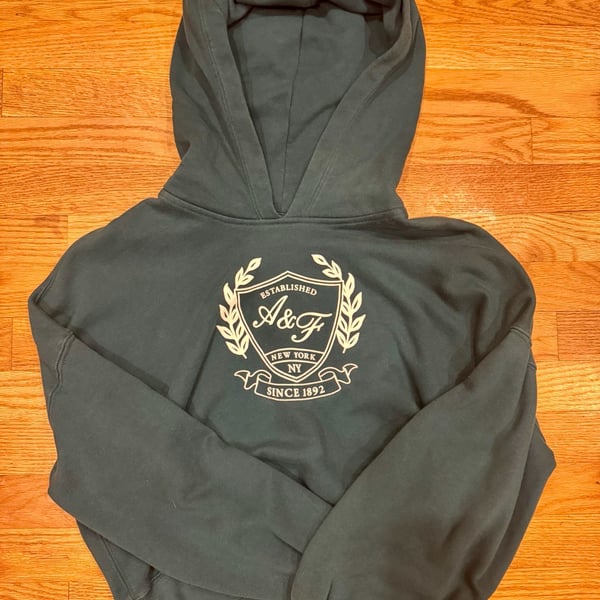 Abercrombie & Fitch Soft A&F Collection Crest Logo Hoodie Size M Green