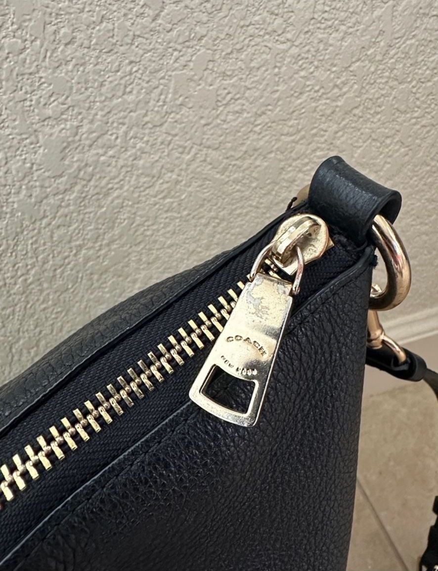 Coach Abby Duffle Pebbled Leather Black Crossbody Bag with Wallet 5