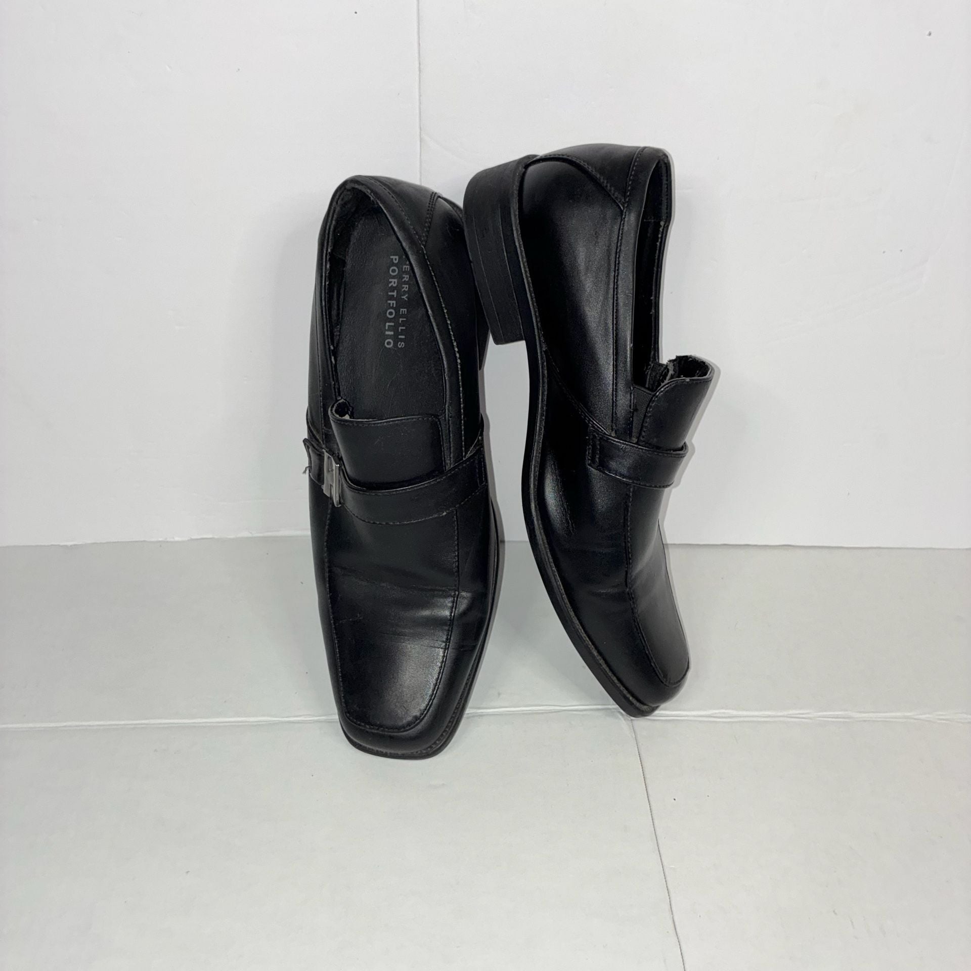 Perry Ellis Portfolio Kentley Loafer Size 10.5 Black Dress Shoes 2