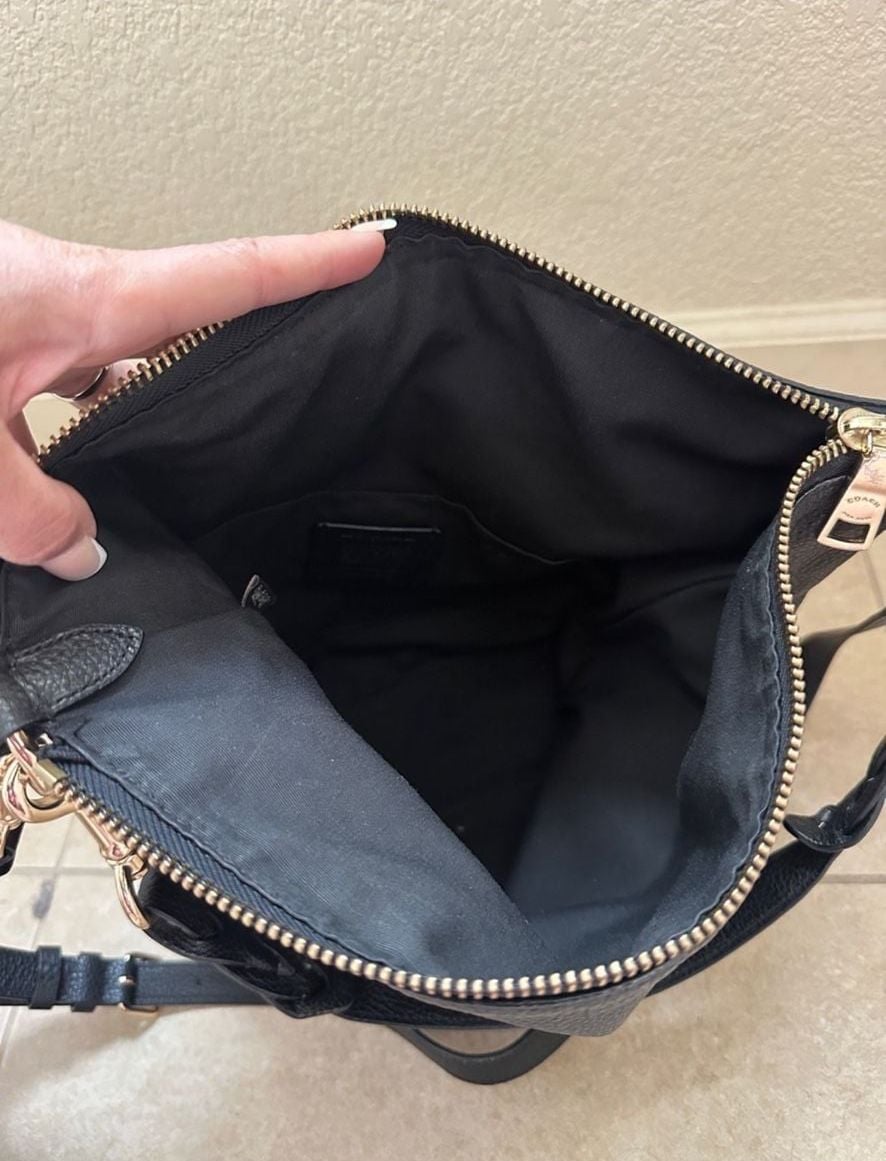 Coach Abby Duffle Pebbled Leather Black Crossbody Bag with Wallet 6
