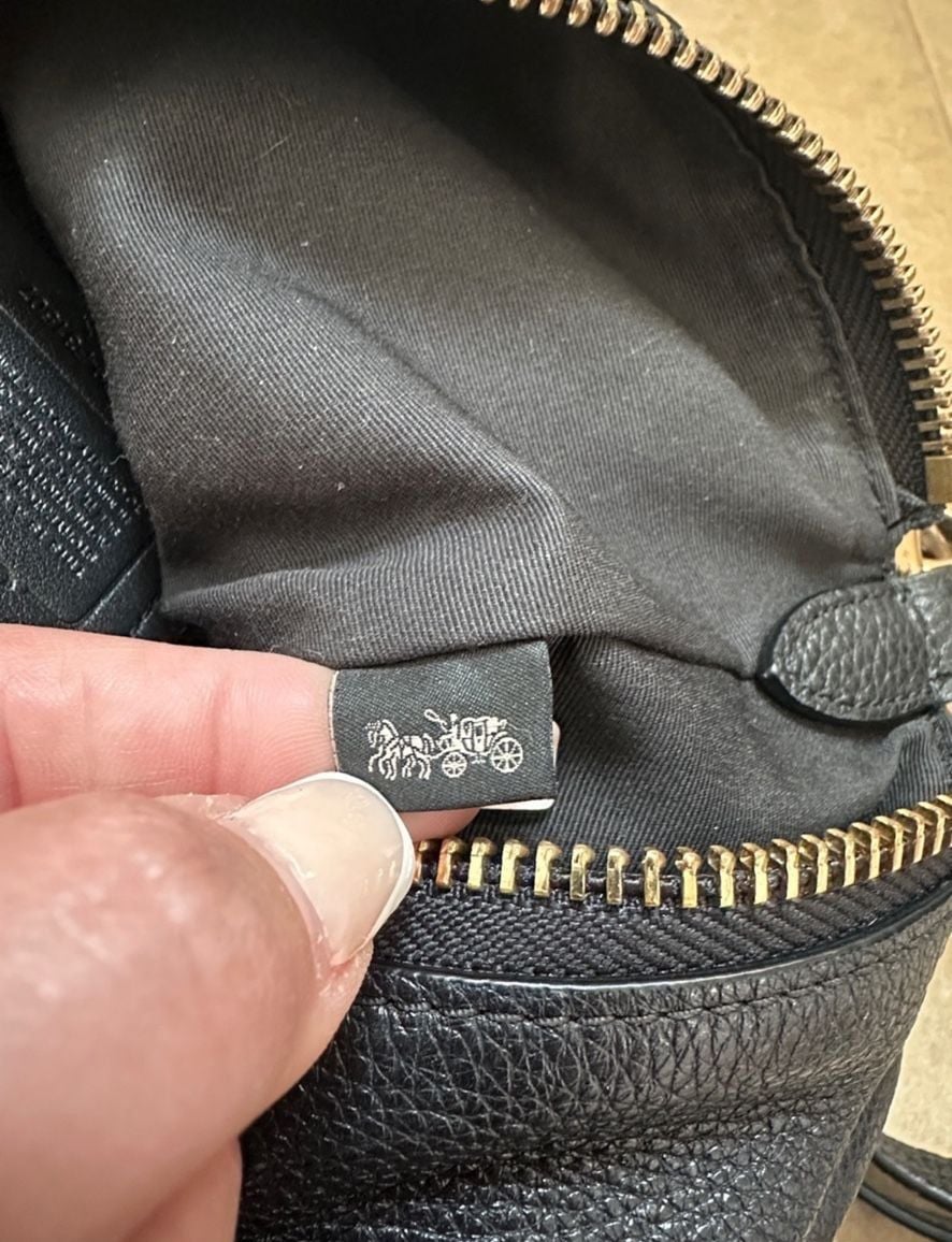 Coach Abby Duffle Pebbled Leather Black Crossbody Bag with Wallet 8