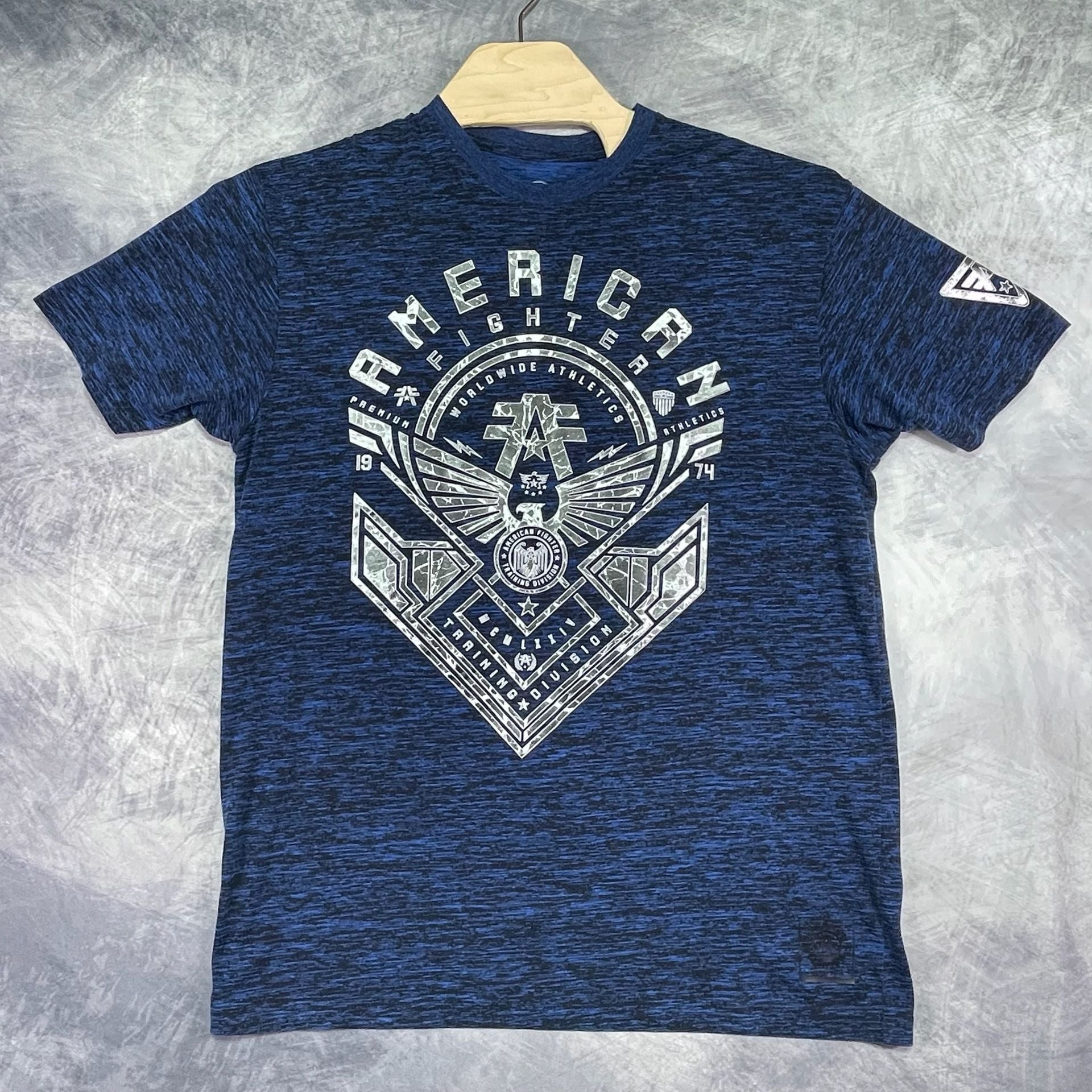 American Fighter T-Shirt 2XL Blue Graphic Tee Cotton Blend 2