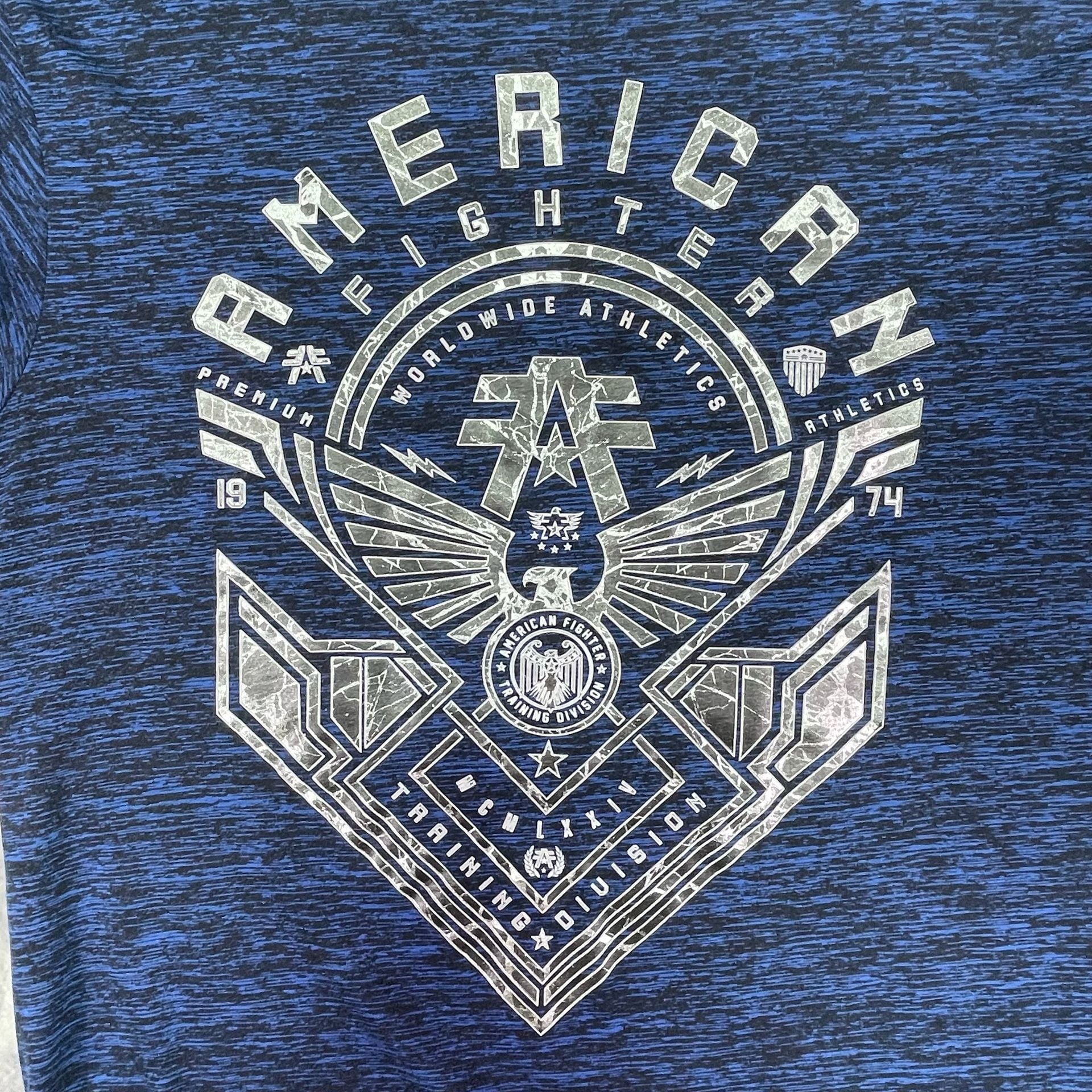 American Fighter T-Shirt 2XL Blue Graphic Tee Cotton Blend 10